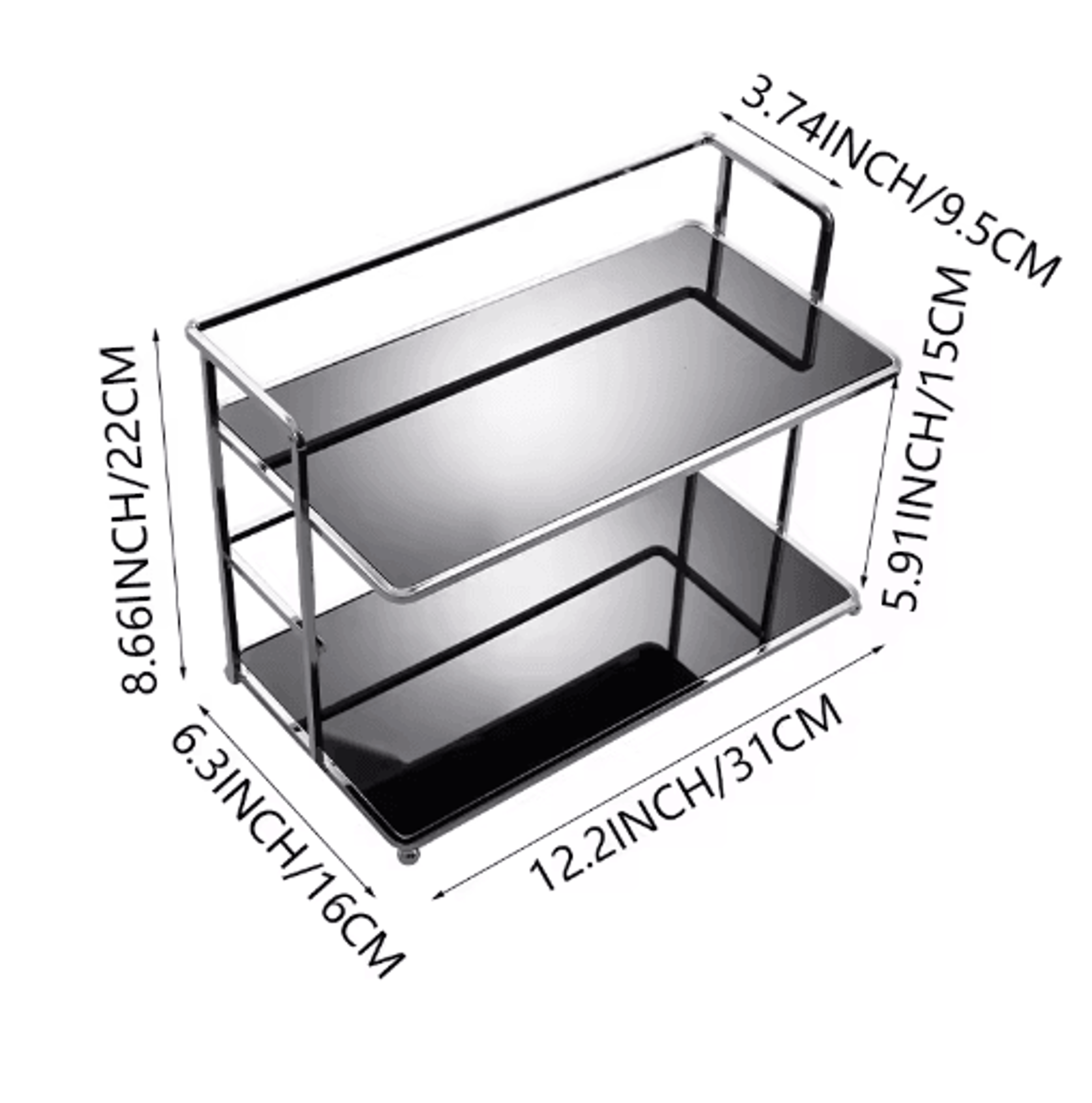 DoubleLayer Acrylic Desktop Storage Rack Multifunctional Cup  Cosmetic Organizer 1