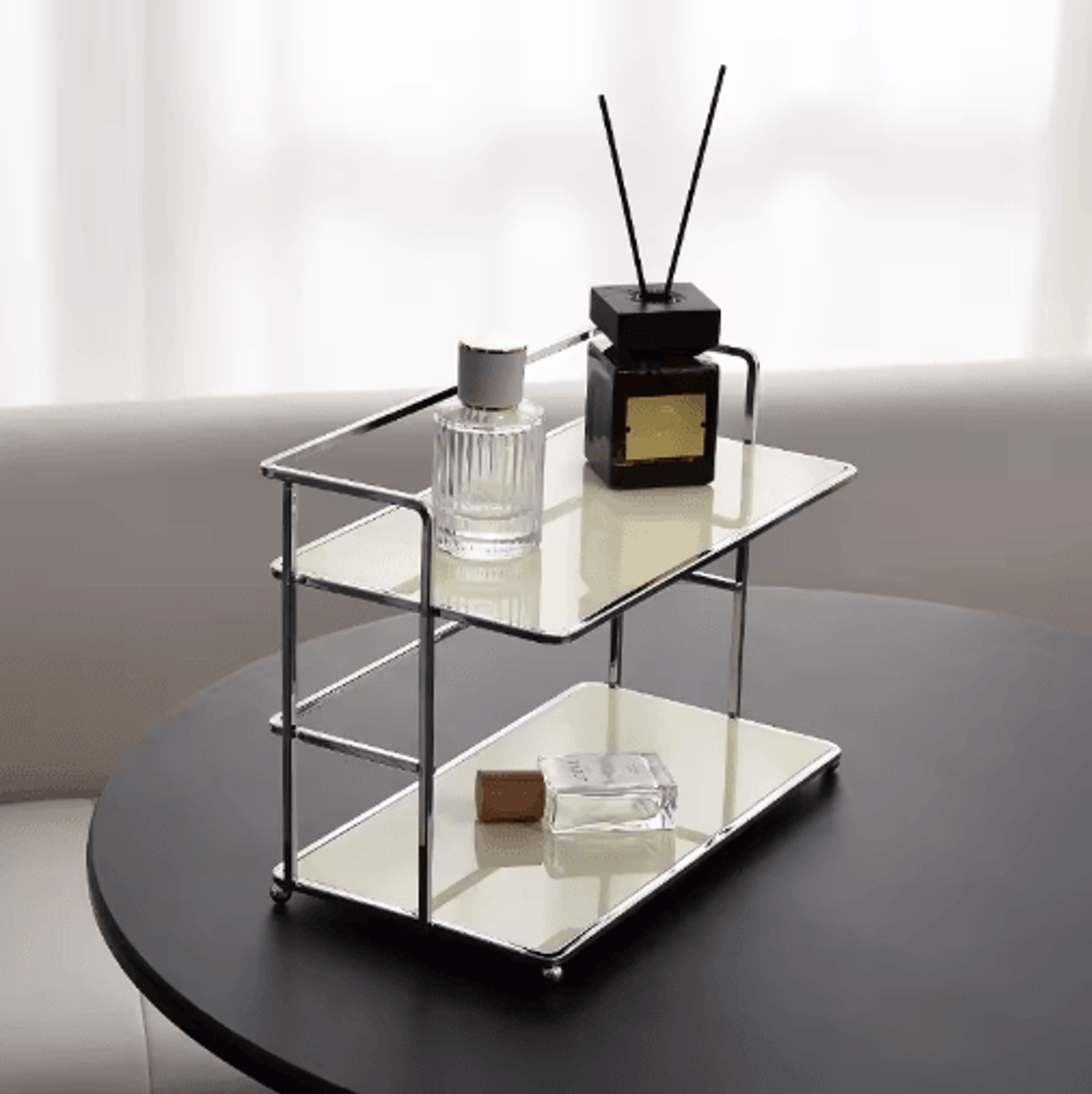 DoubleLayer Acrylic Desktop Storage Rack Multifunctional Cup  Cosmetic Organizer 7