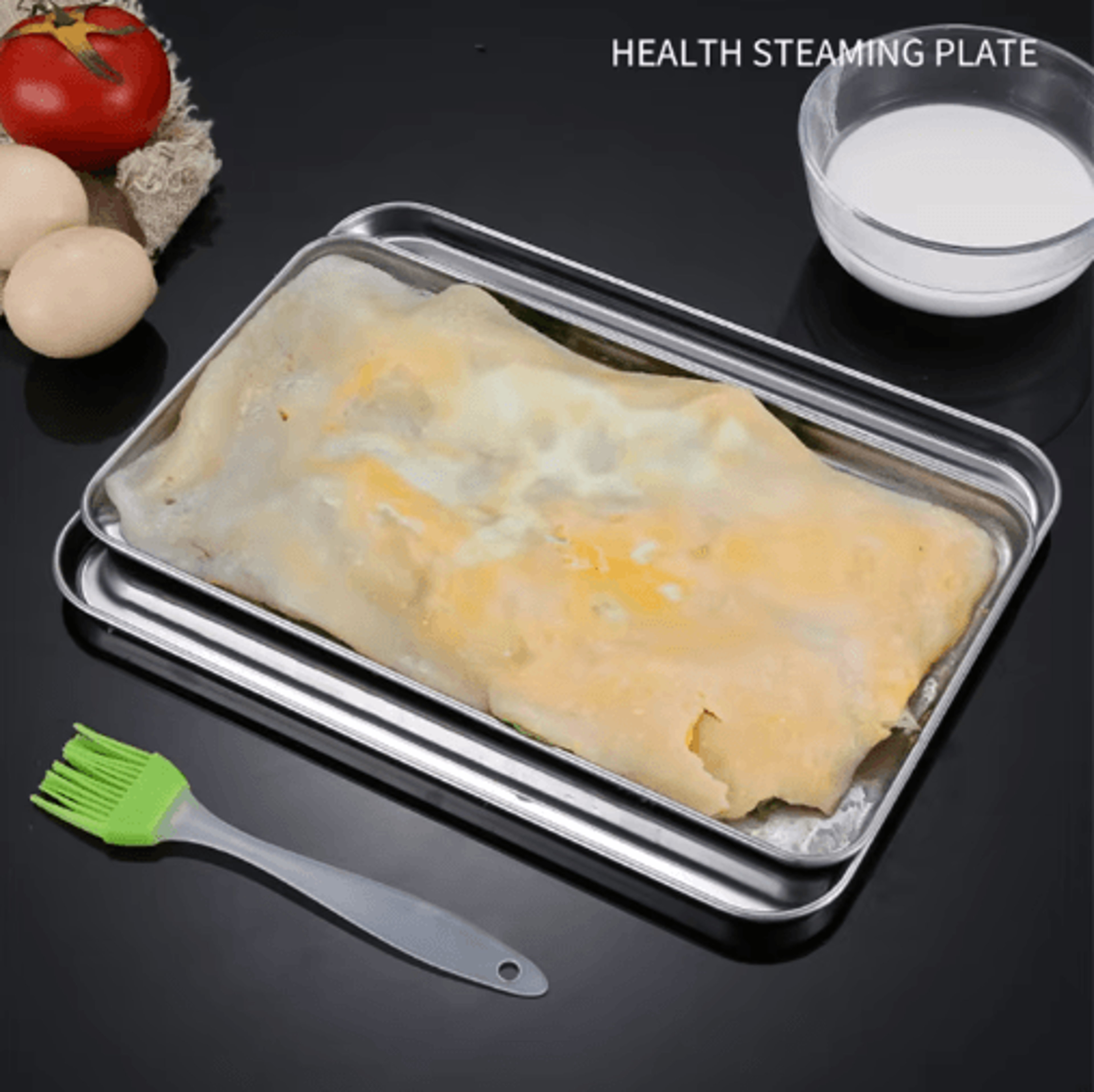 Stainless Steel Rectangular Serving Tray Food Storage  Baking Plate 8