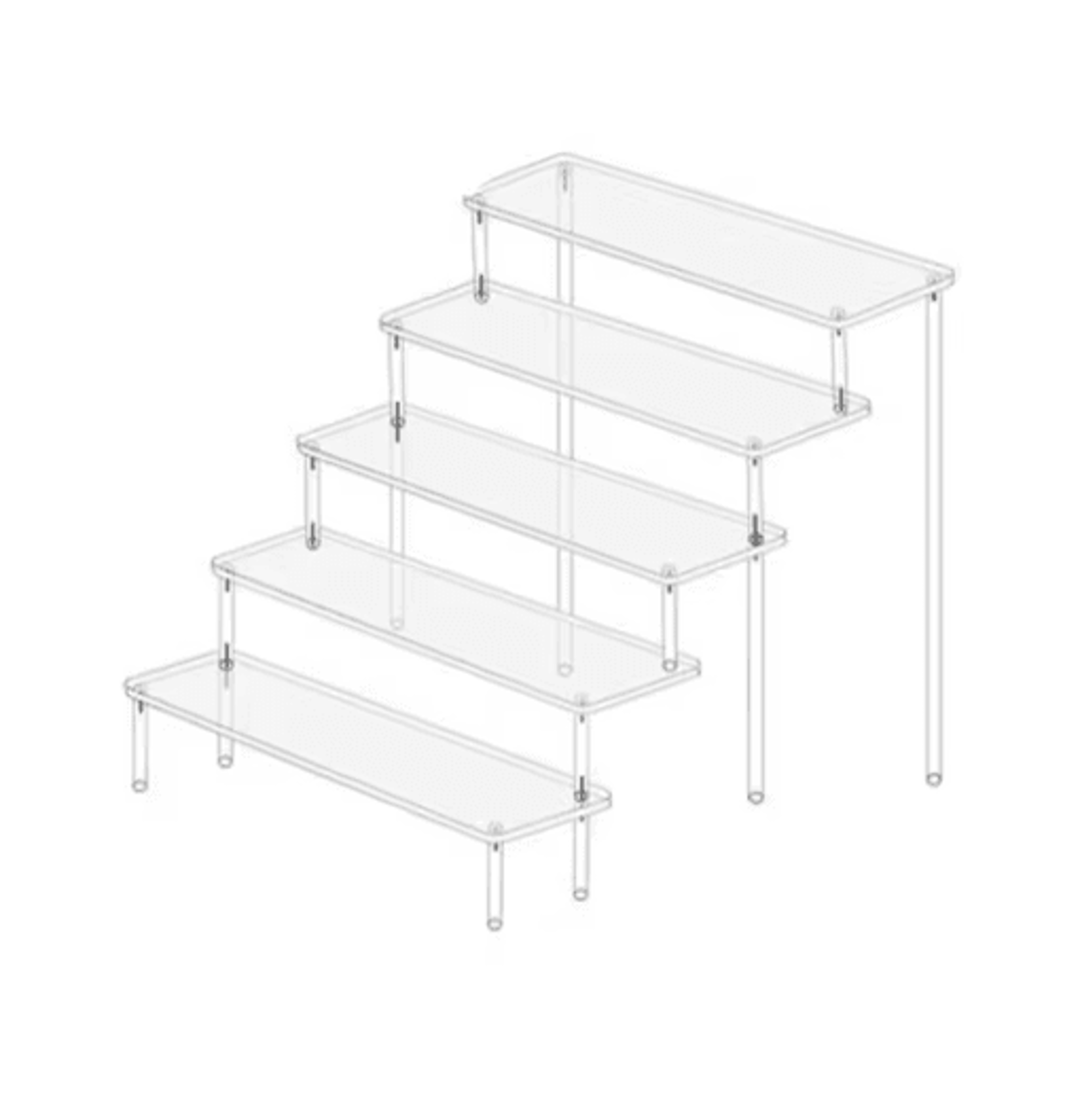 Clear Acrylic Display Stand  MultiTier Figurine  Makeup Display Shelf 203040CM 11