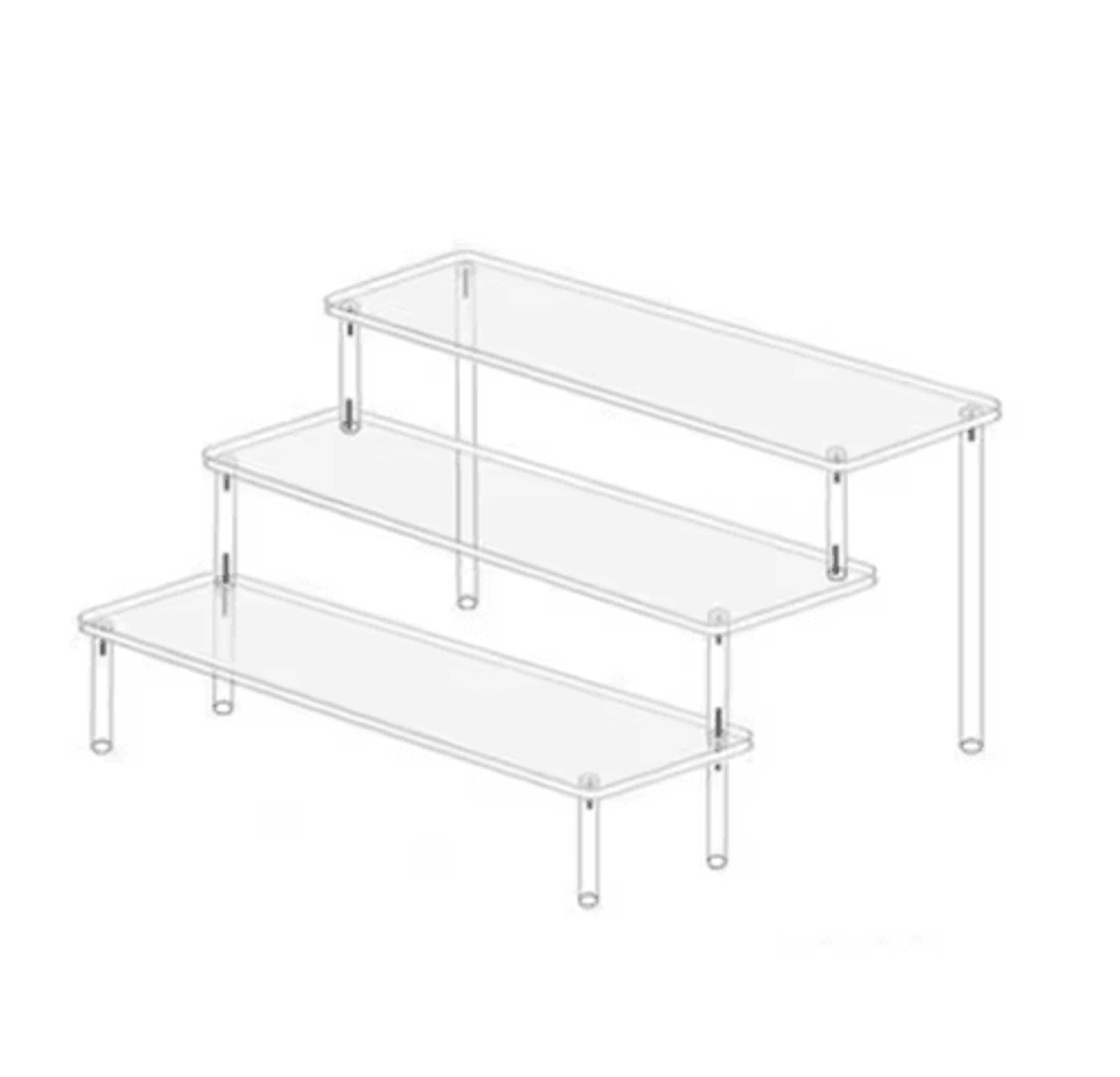 Clear Acrylic Display Stand  MultiTier Figurine  Makeup Display Shelf 203040CM 13