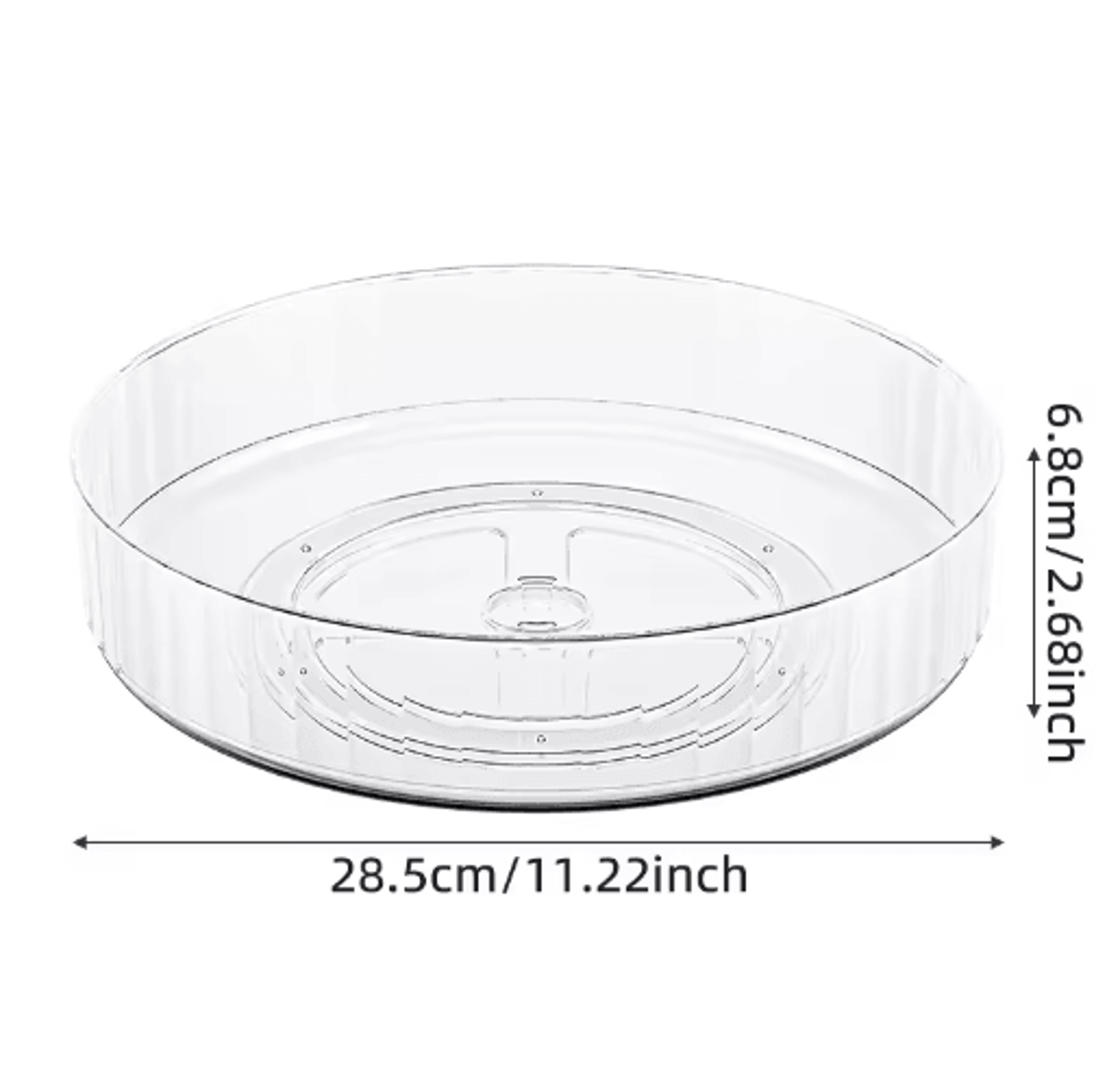 360 Rotating Lazy Susan Organizer  Clear Fridge  Kitchen Storage Tray 4
