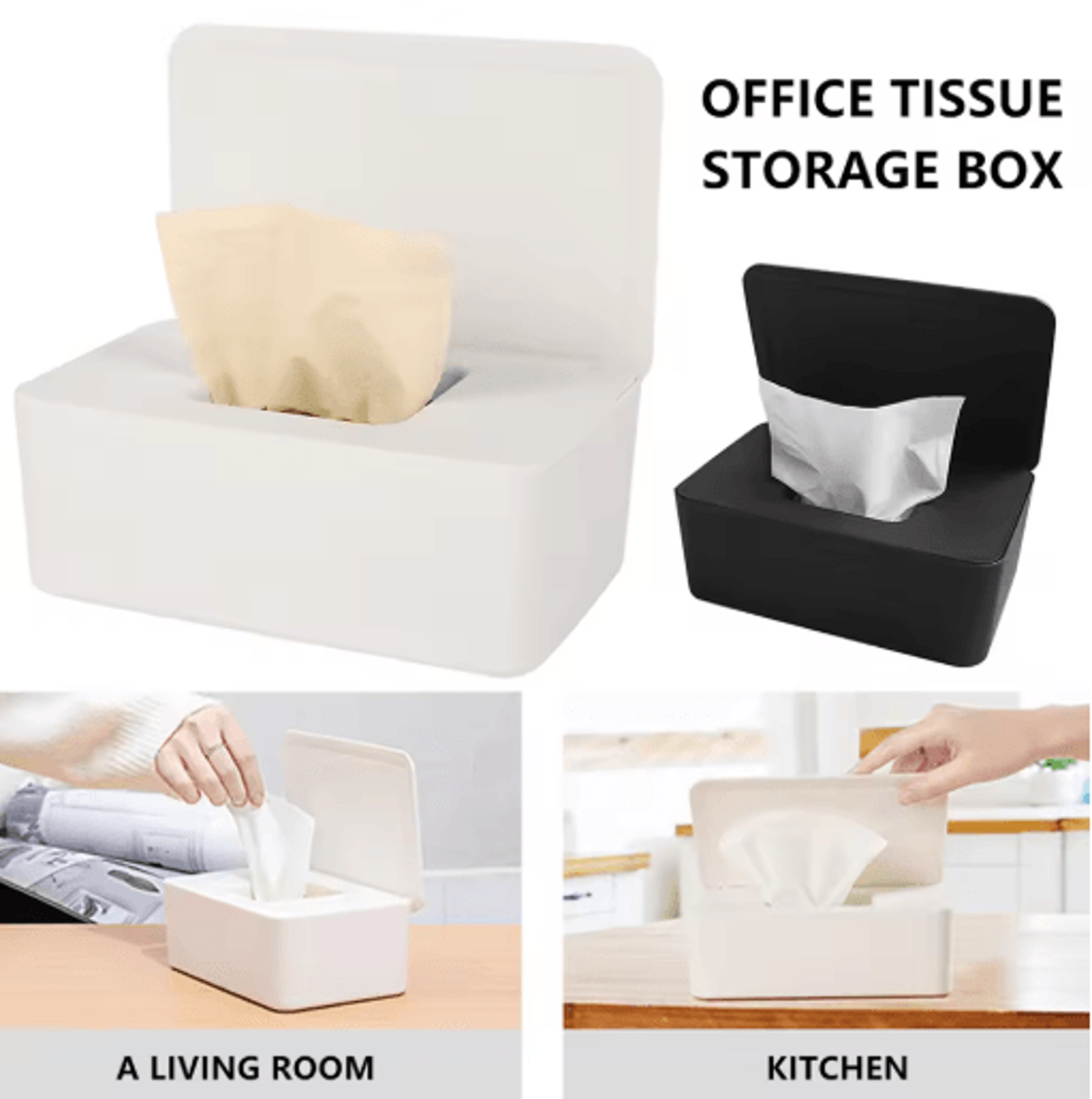 Dustproof Wet Wipes Dispenser Box With Lid  Portable Tissue Storage Organizer 3