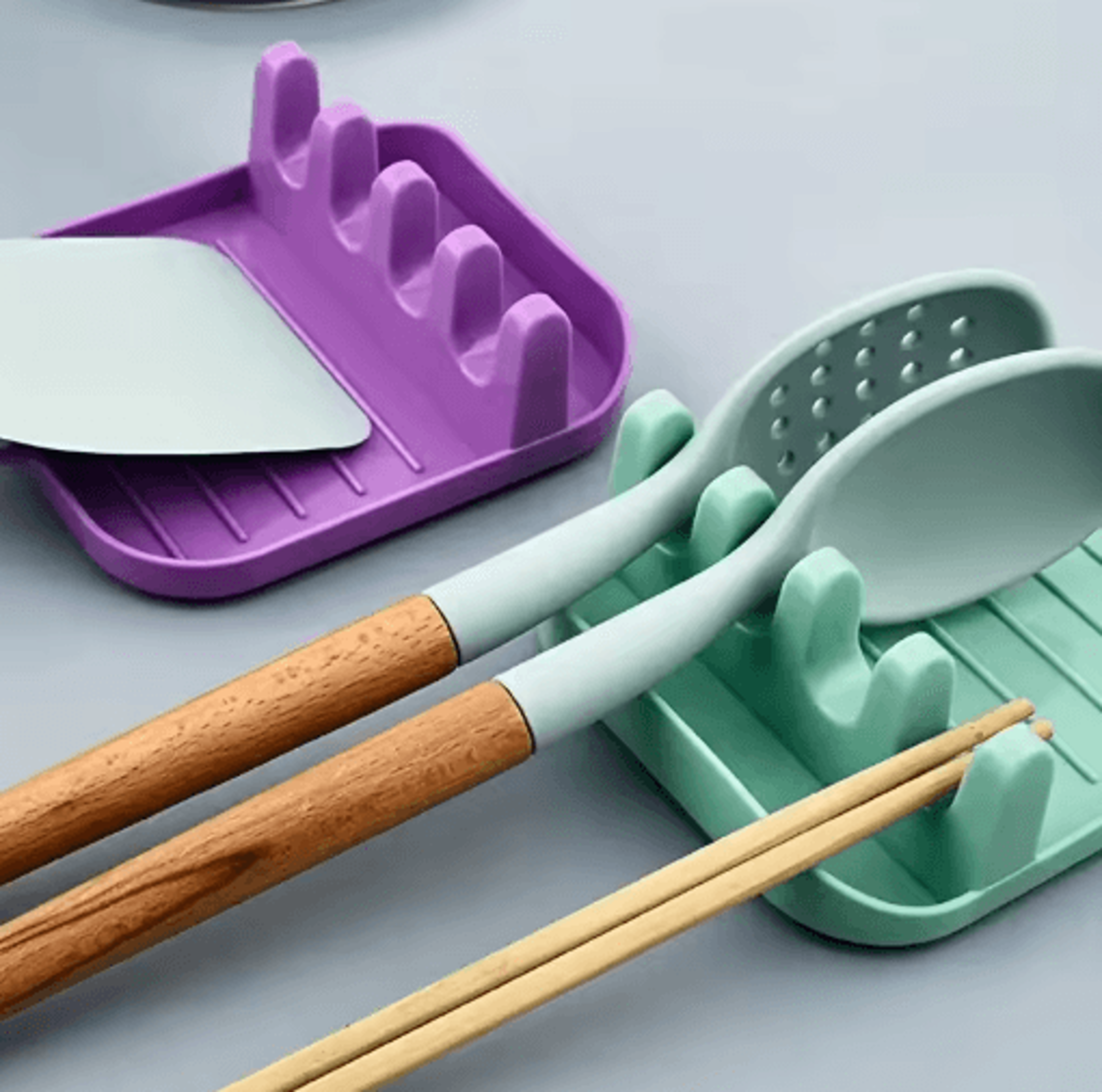 AllinOne Spoon Rest  Pot Lid Organizer Kitchen Utensil Holder 0