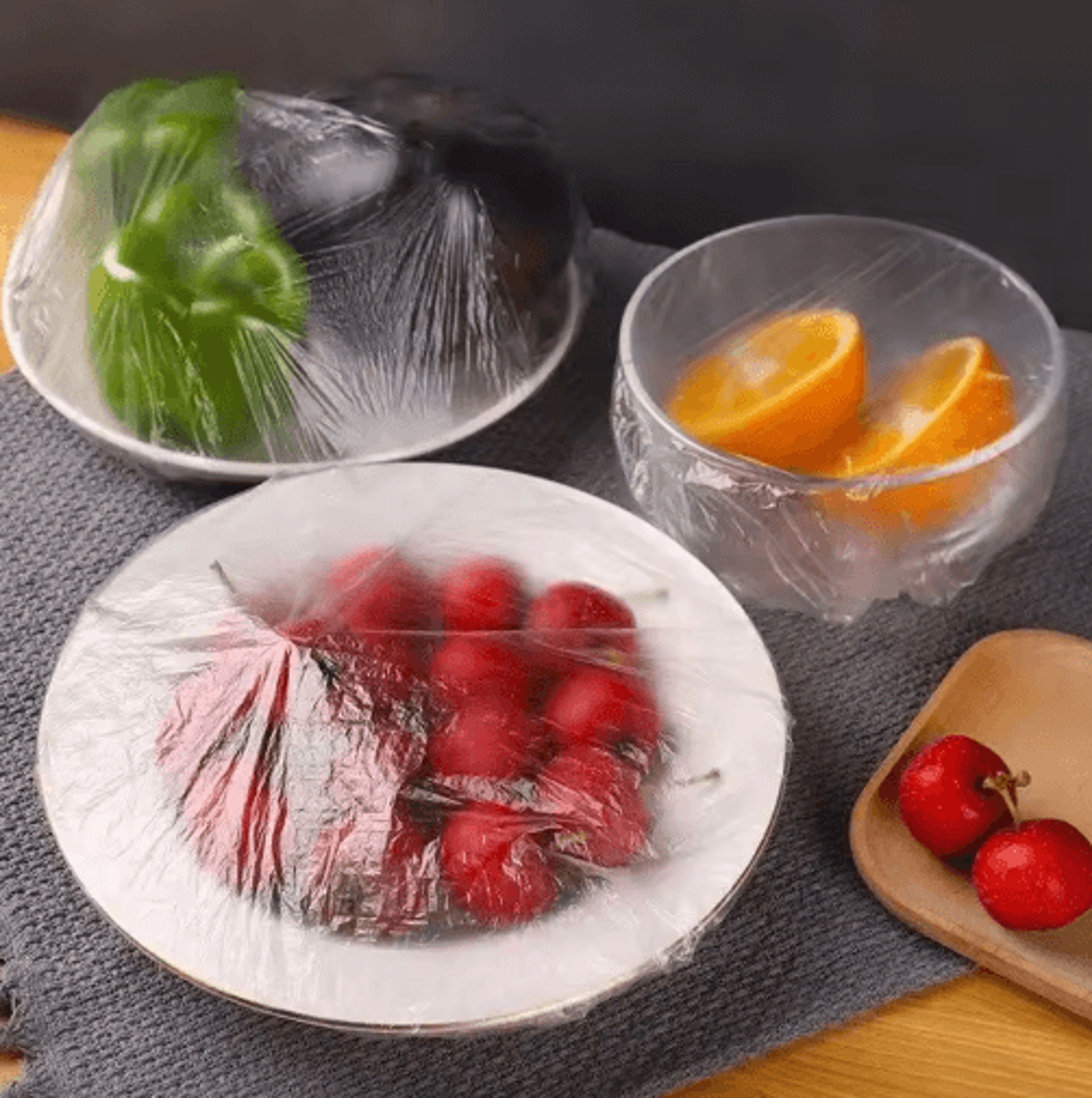 Disposable Elastic Food Covers  Food Grade Fresh Keeping Wrap For Bowls  Produce 6