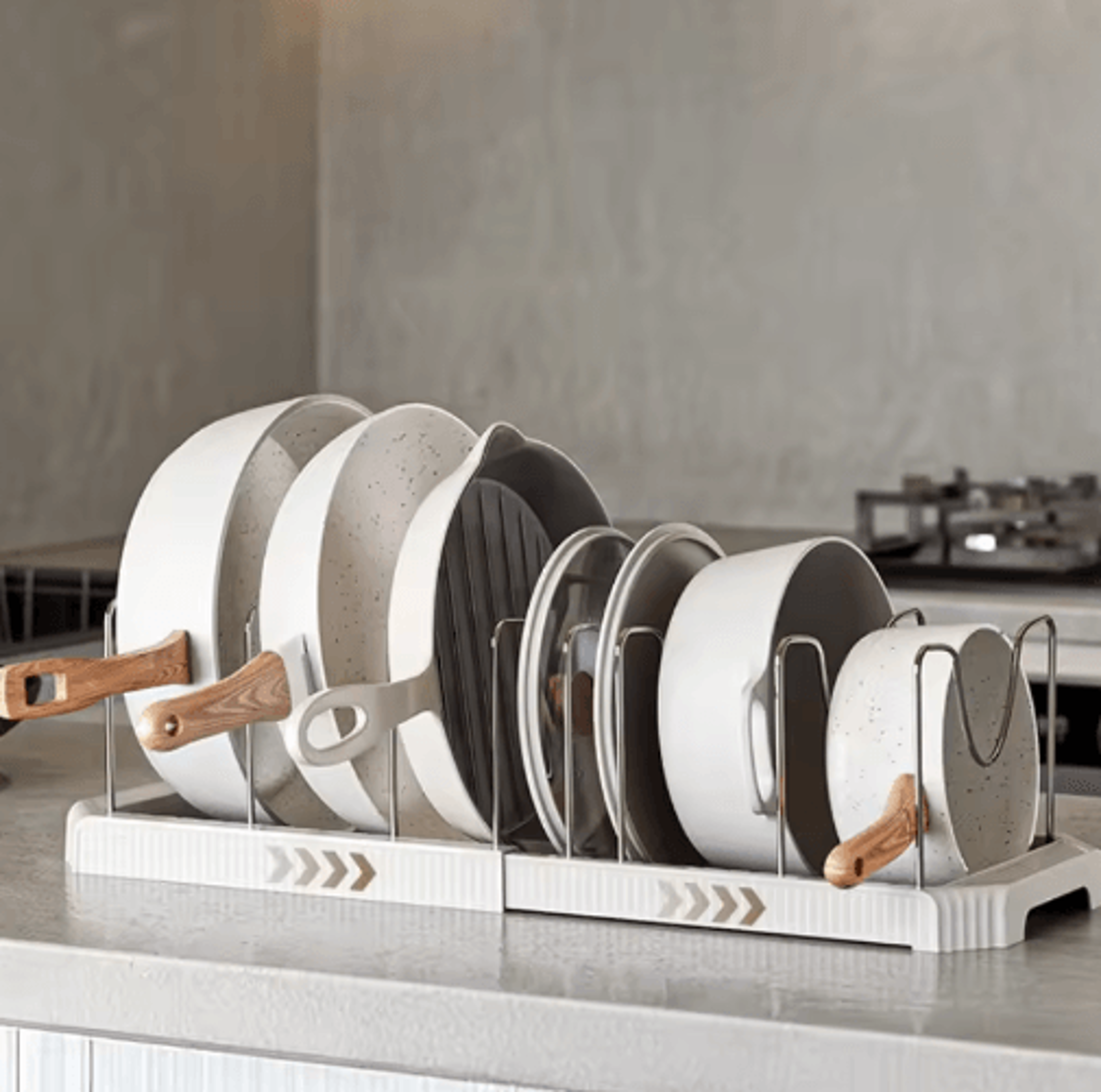 Retractable Kitchen Storage Rack  Adjustable Cabinet Shelf  Cookware Organizer 0