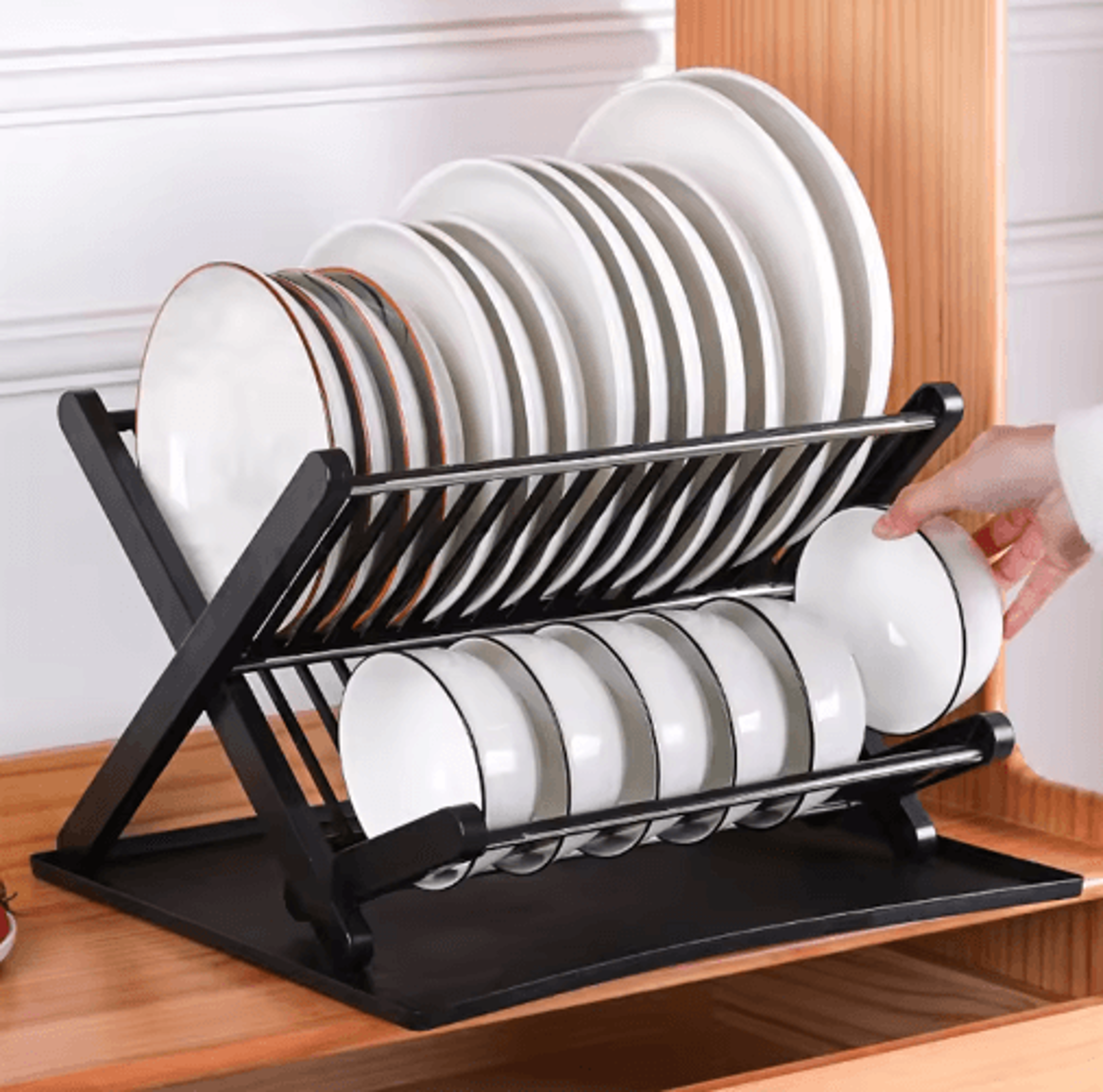 Adjustable Sink Dish Drying Rack  Kitchen Drain Shelf  Countertop Organizer 1