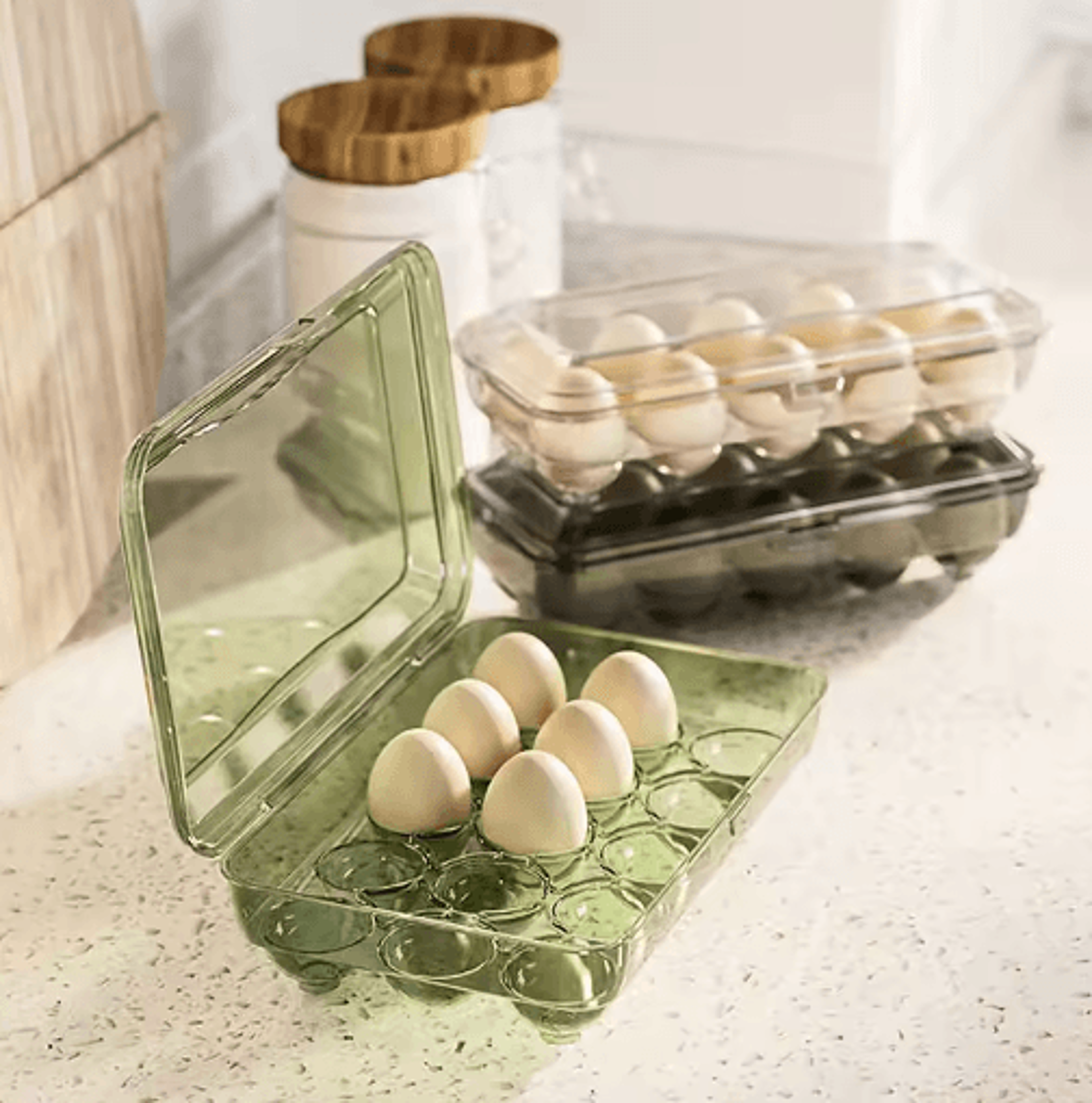 Transparent Egg Storage Container  1015 Grid Refrigerator Egg Holder With Lid 8