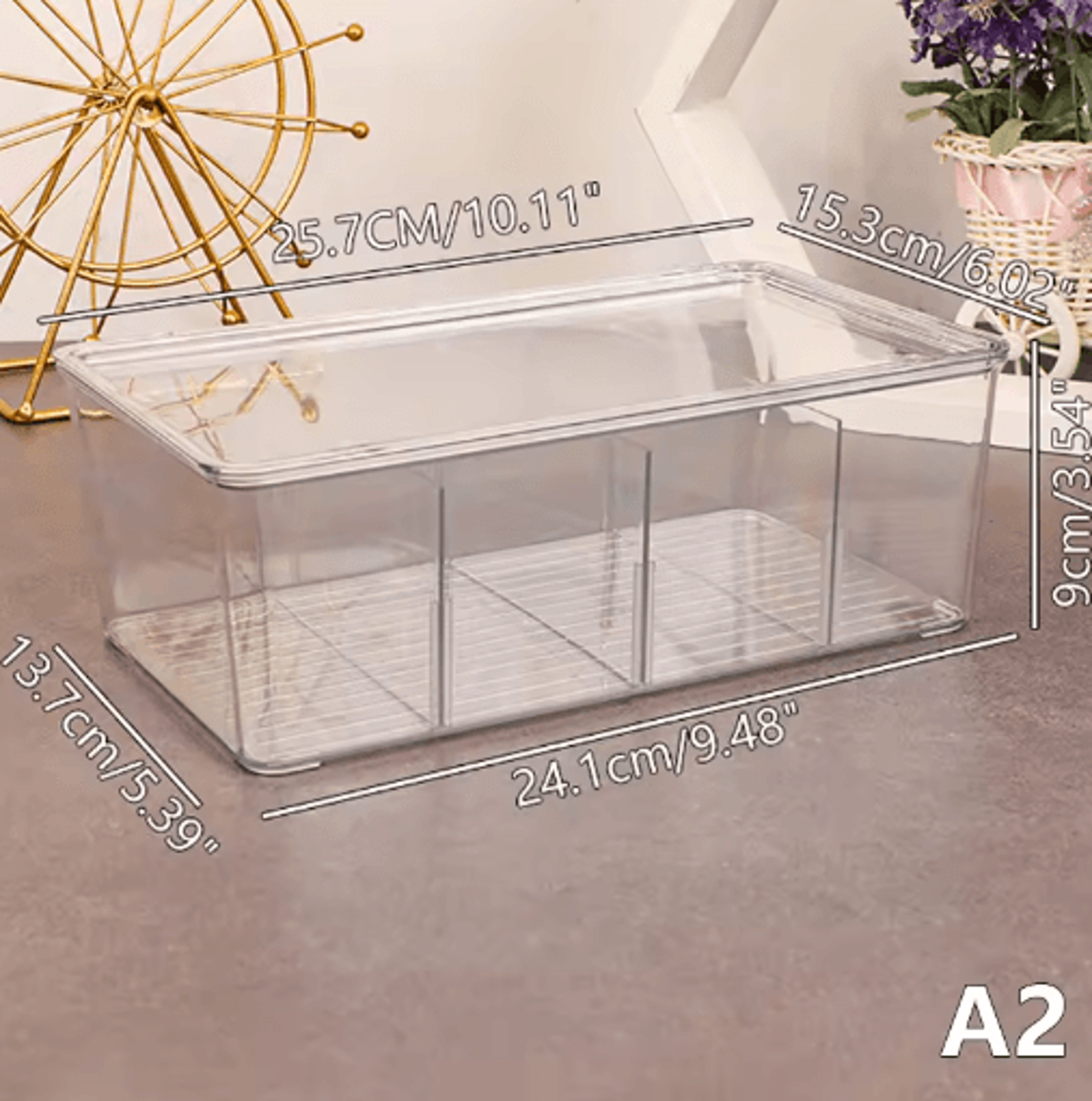 Acrylic Transparent Tea Bag Storage Box With Lid  MultiCompartment Tea Bag Organizer  Coffee Condim 1