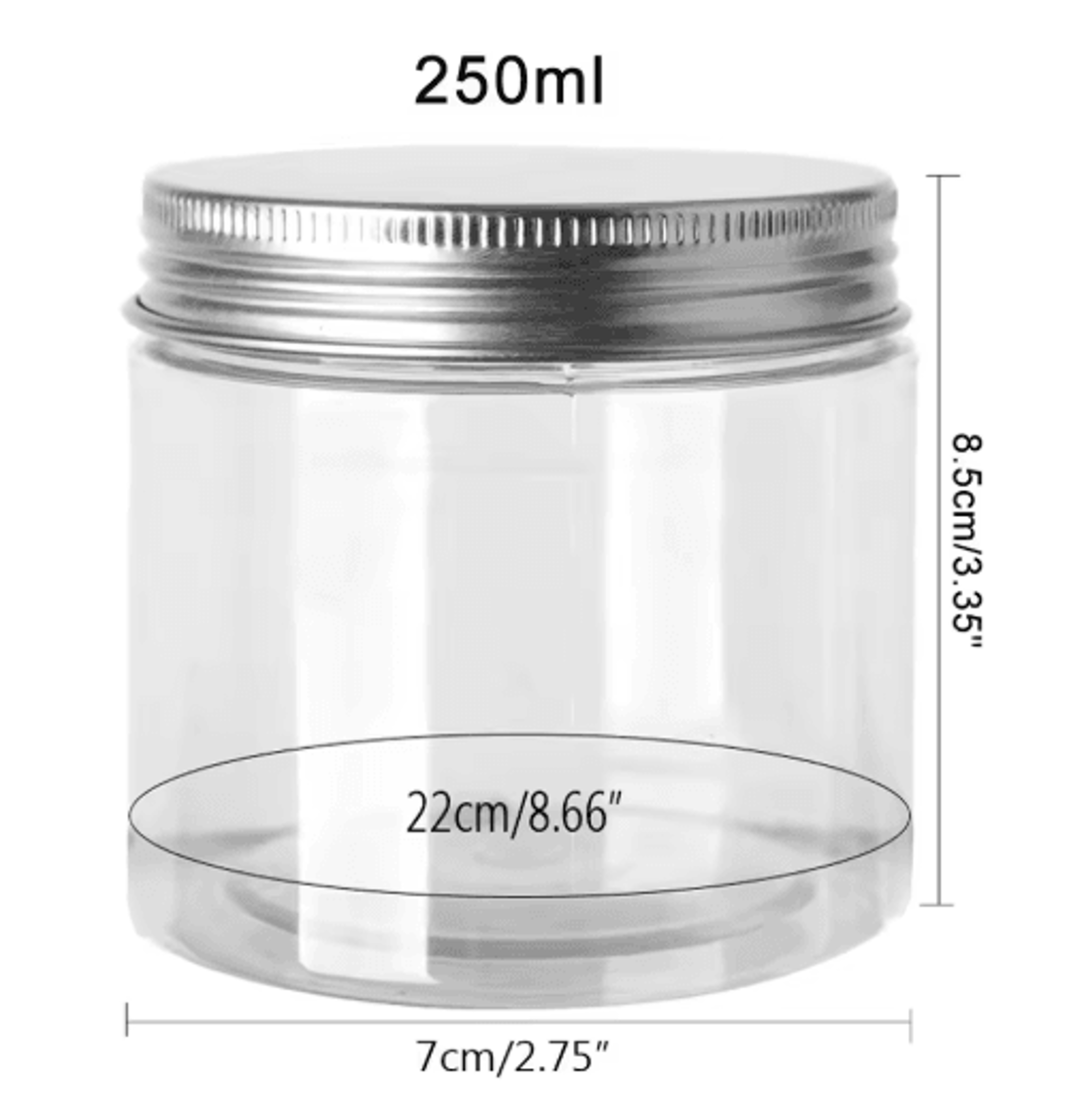 Aluminum Storage Jars With Lids  Refillable Cosmetic  Food Travel Containers 20250ml 1