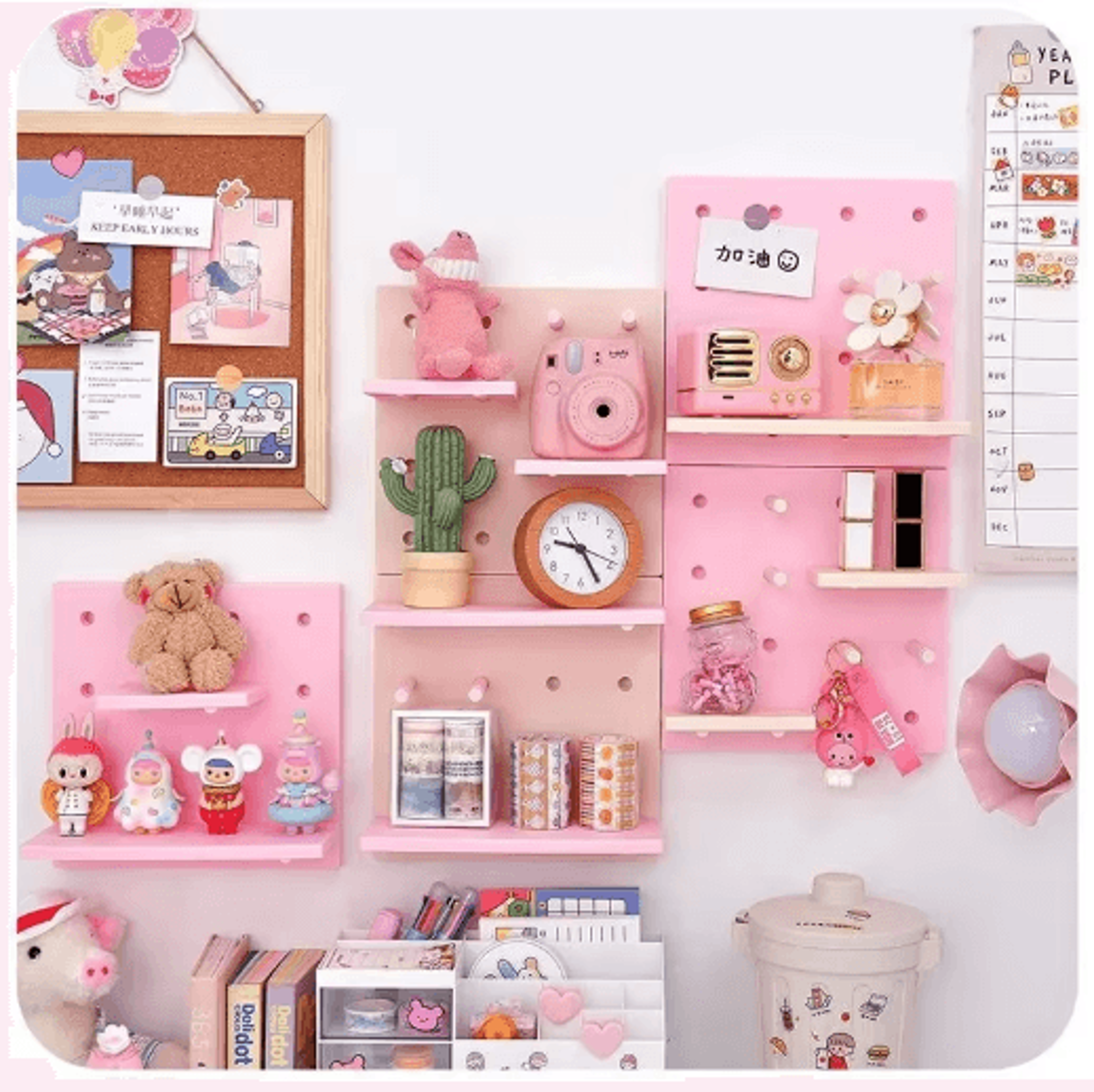PunchFree Pegboard Wall Organizer  Modular Display Stand  Wall Storage Shelf For Home Organization 0