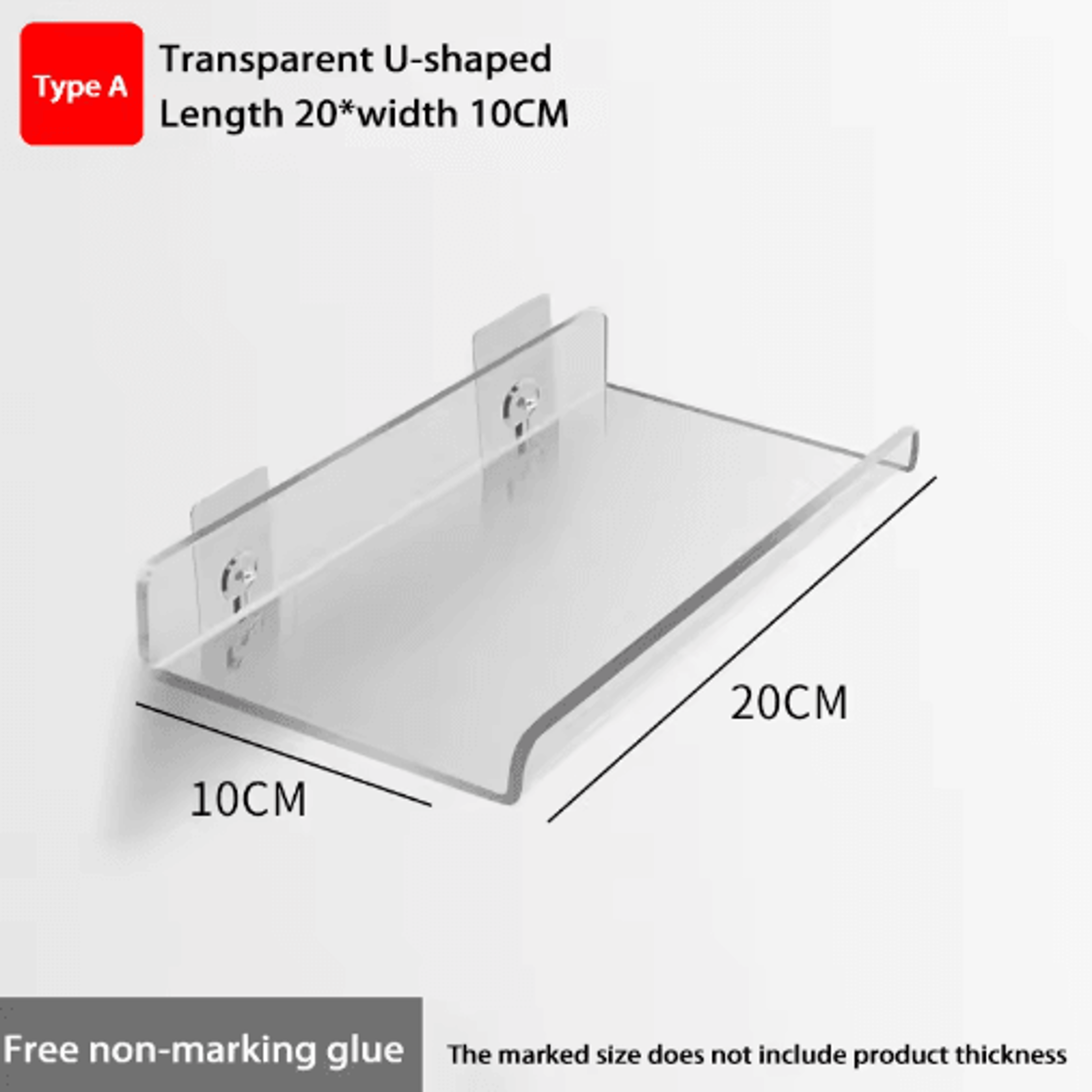 SelfAdhesive Wall Mounted Storage Shelf  Removable Bathroom  Kitchen Organizer Rack 24