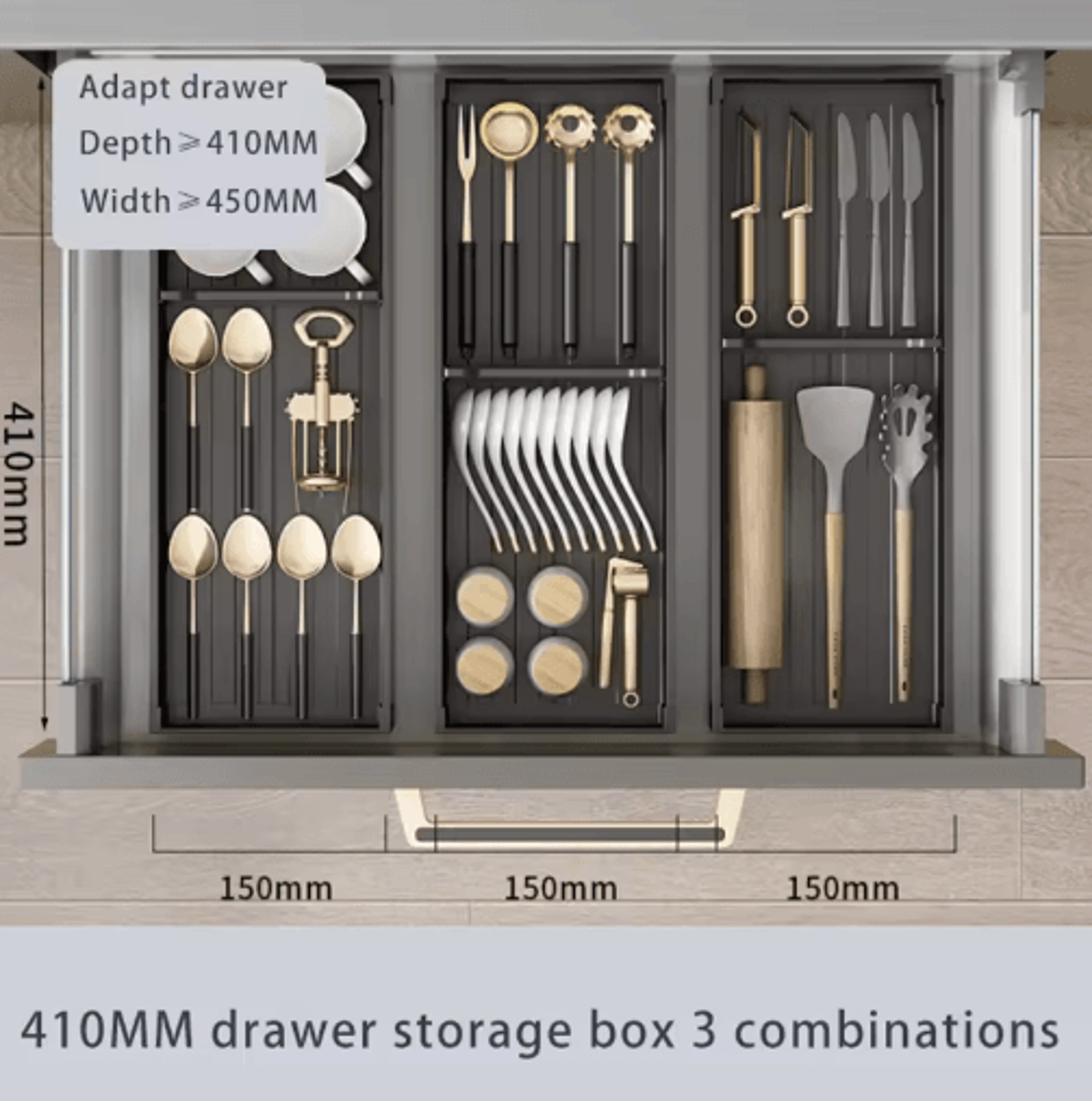 Adjustable Retractable Dish Drying Rack Under Cabinet Kitchen Dish Organizer With Spoon  Chopstick  6