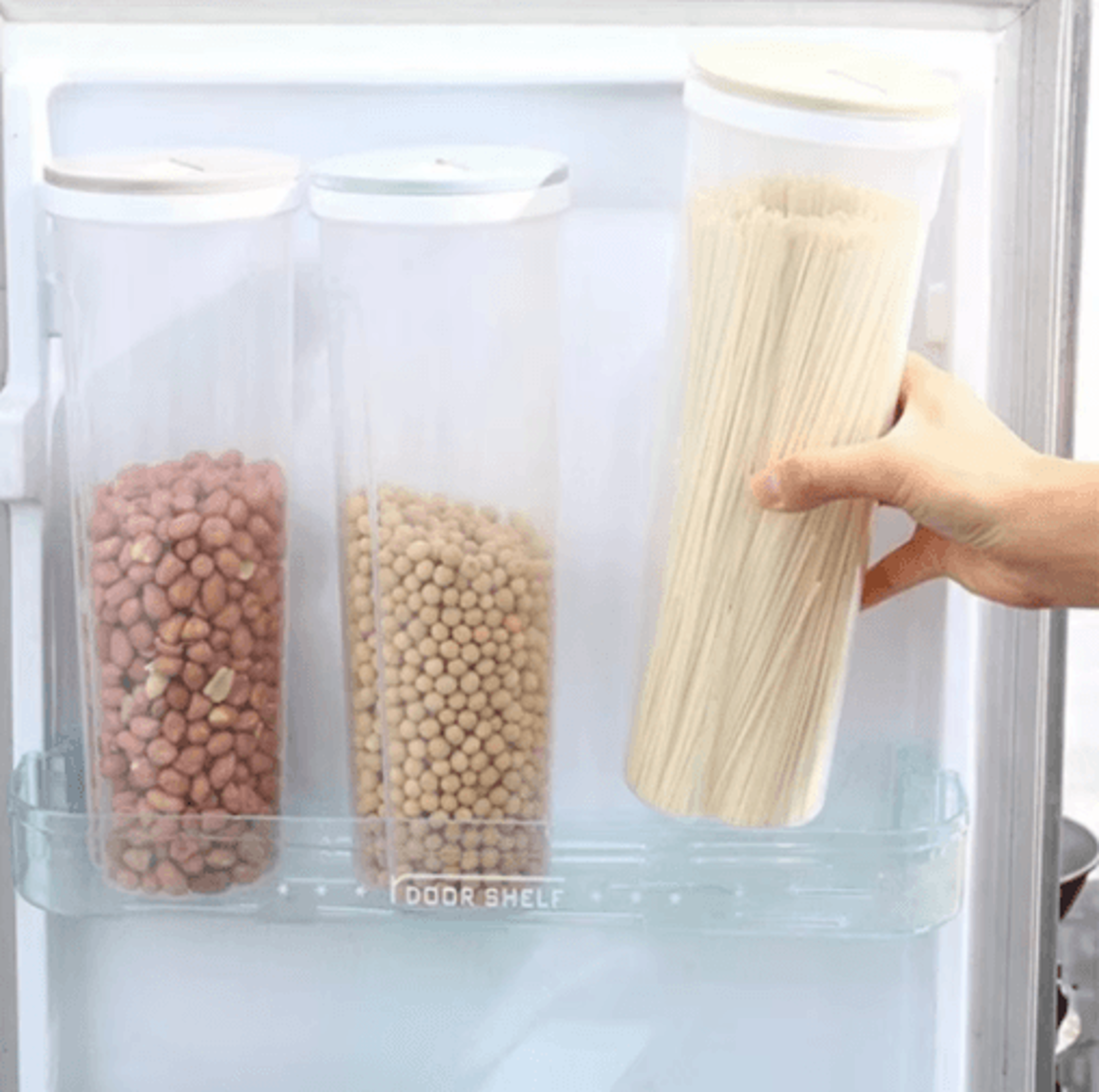 Airtight Food Storage Container With Portion Control  Kitchen Storage Jar For Pasta Cereal  Pantry  5