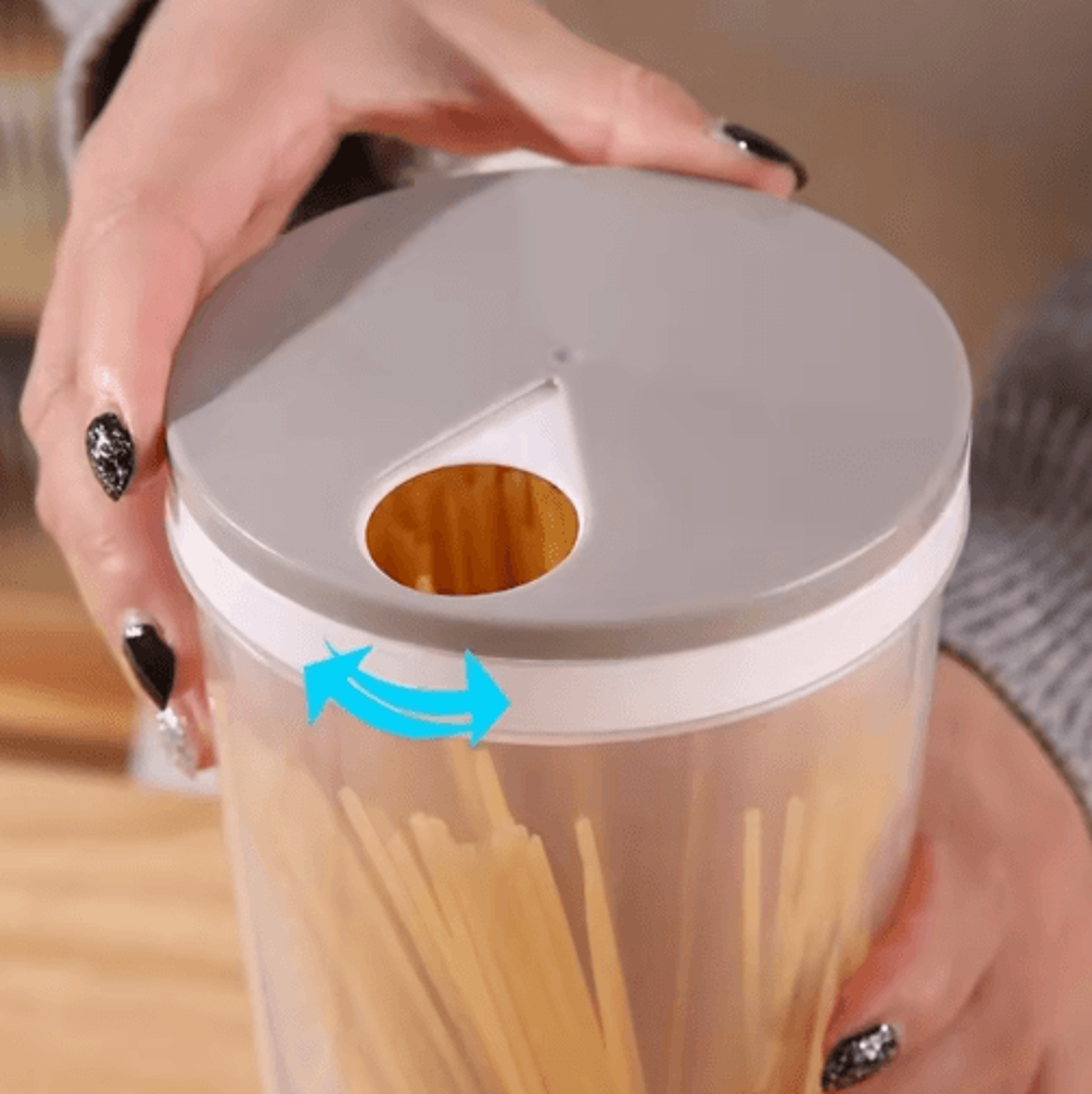 Airtight Food Storage Container With Portion Control  Kitchen Storage Jar For Pasta Cereal  Pantry  6