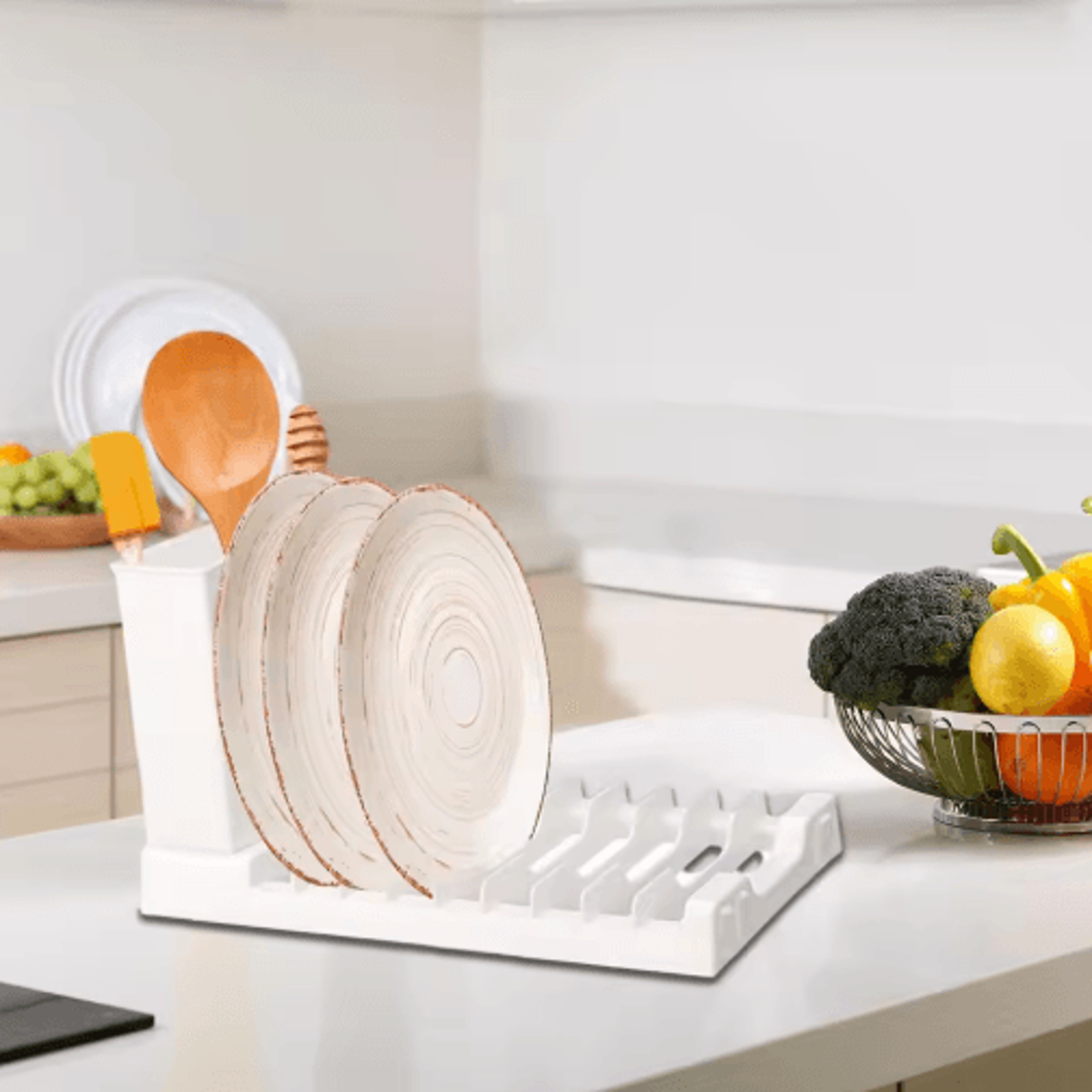 Multipurpose Dish Drying Rack Countertop Kitchen Dish Drainer With Cutlery Holder 2