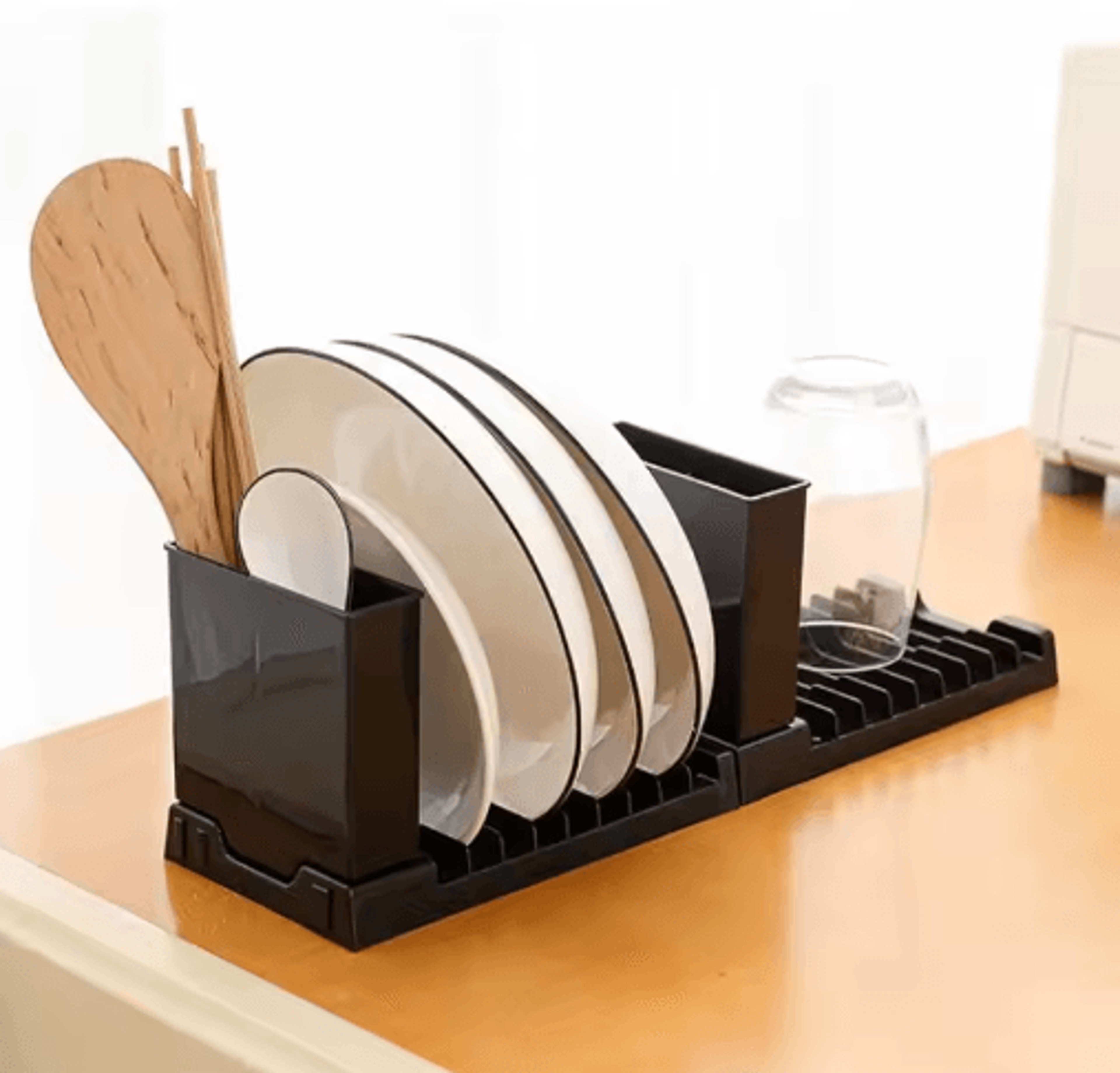 Multipurpose Dish Drying Rack Countertop Kitchen Dish Drainer With Cutlery Holder 0