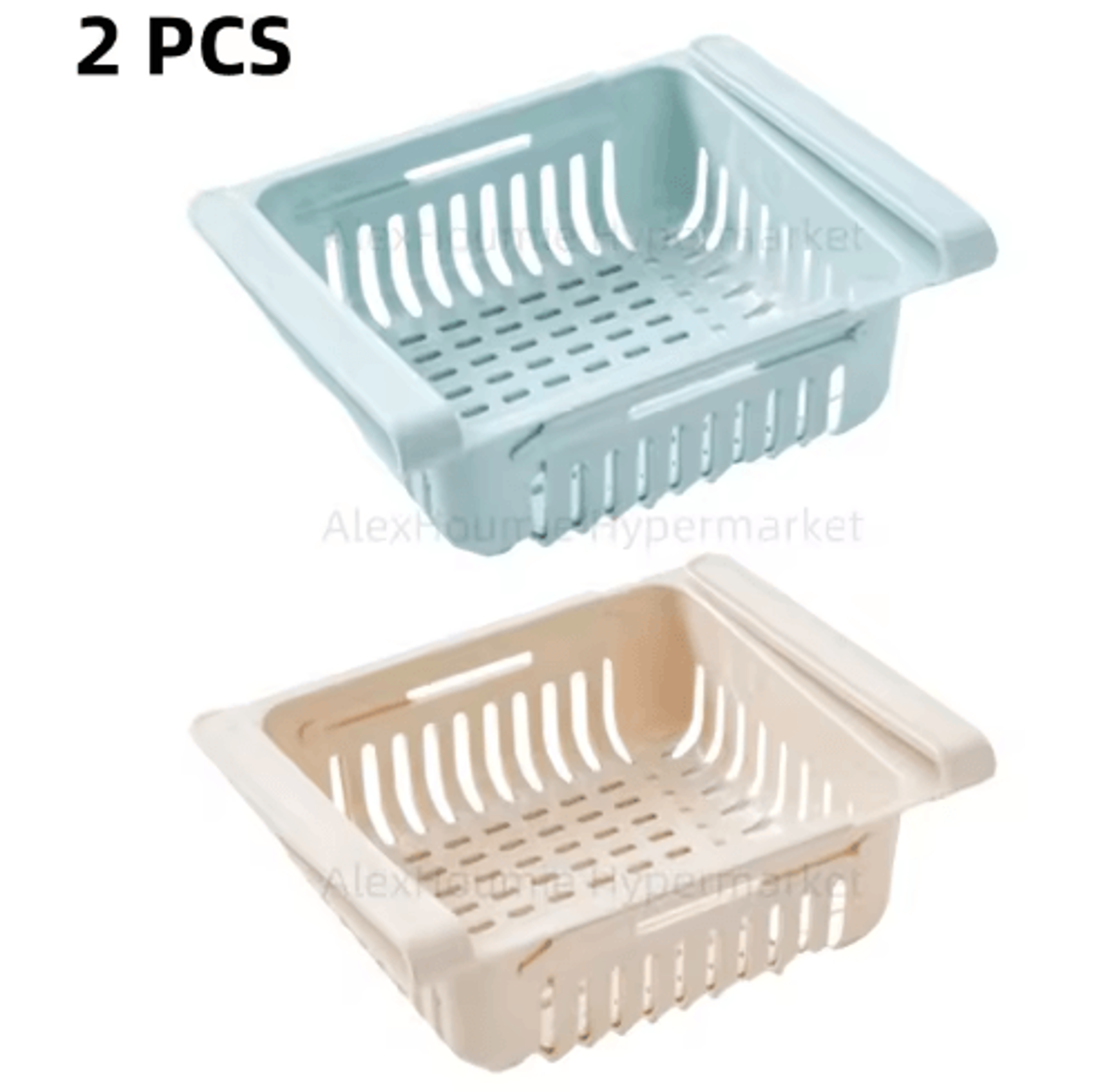 2Pack Retractable Refrigerator Hanging Drawer Organizer PullOut Fridge Storage Boxes With Sliding S 2