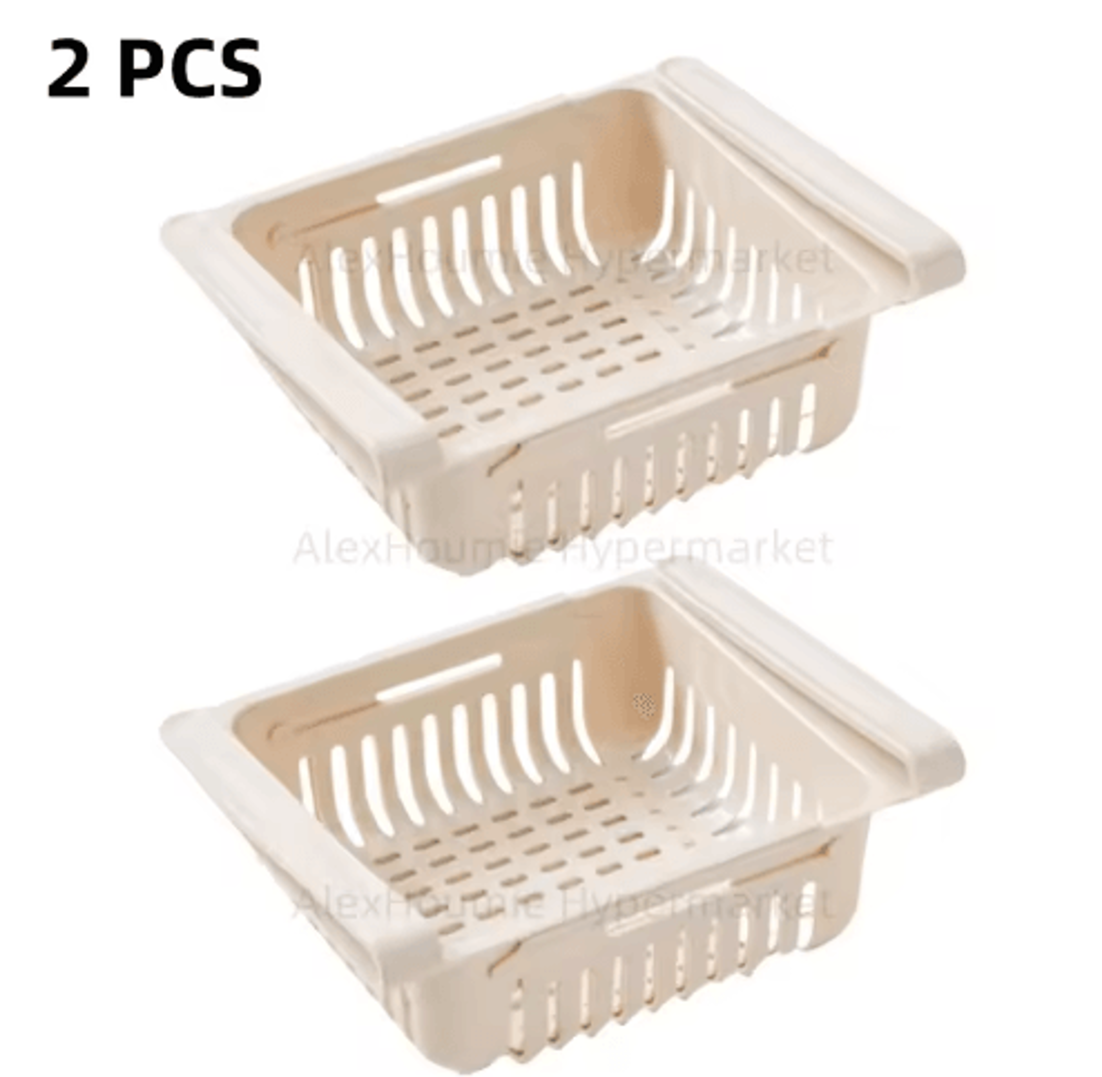 2Pack Retractable Refrigerator Hanging Drawer Organizer PullOut Fridge Storage Boxes With Sliding S 6
