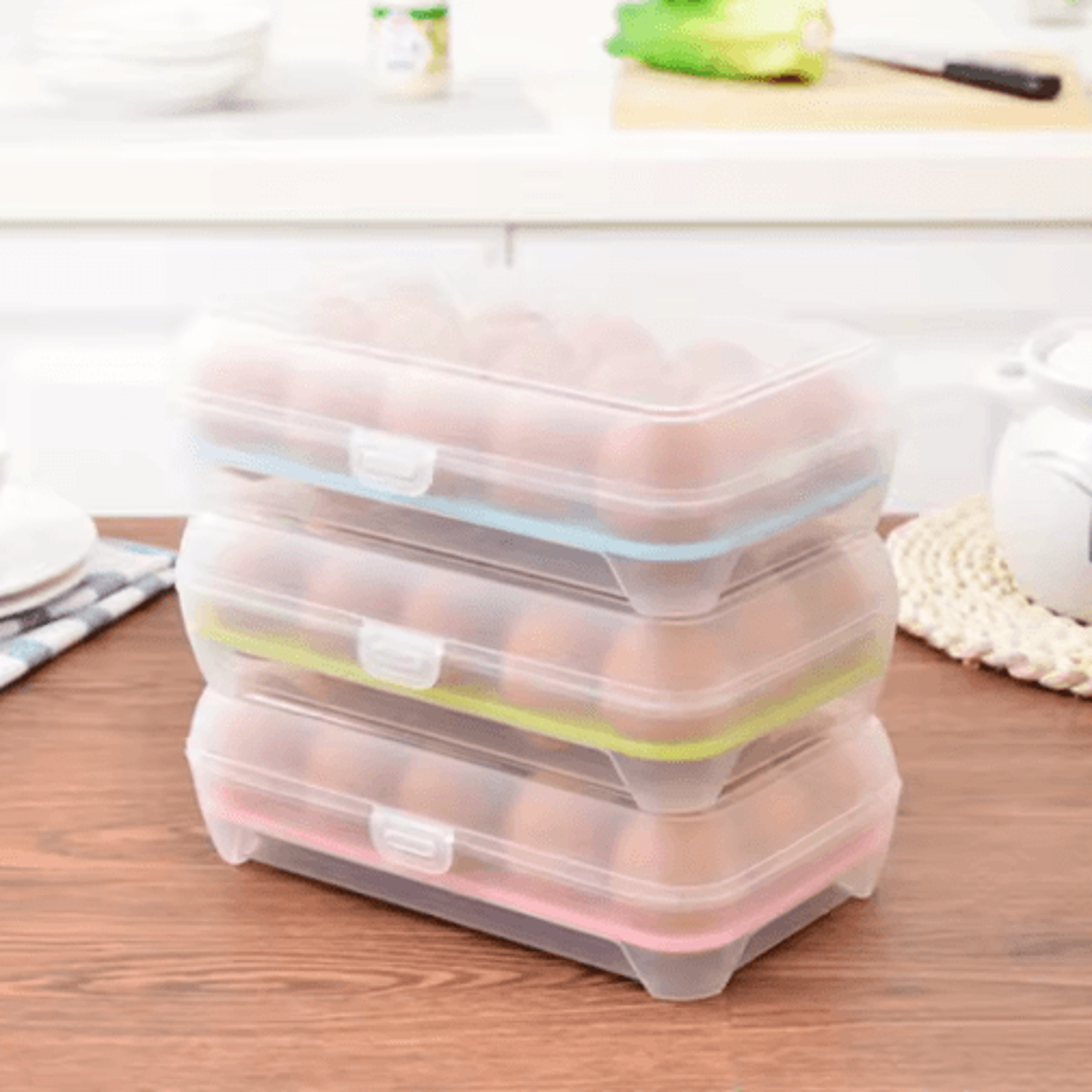 15Grid Egg Storage Box  Portable Refrigerator Egg Organizer  Preservation Container 6