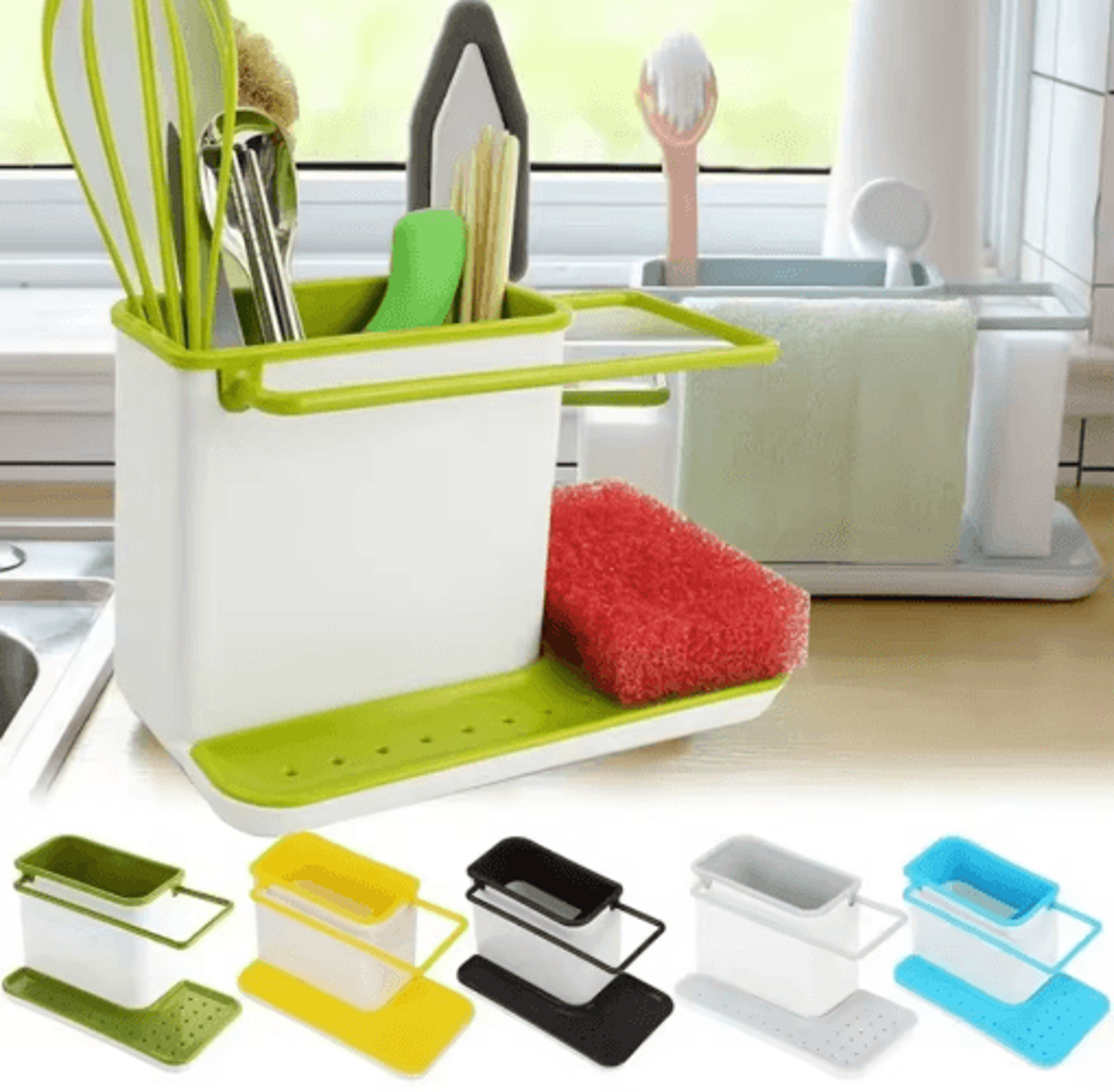 Kitchen Sink Organizer Shelf  MultiFunctional Appliance Rack With Dishwashing Cloth Holder  Storage 0
