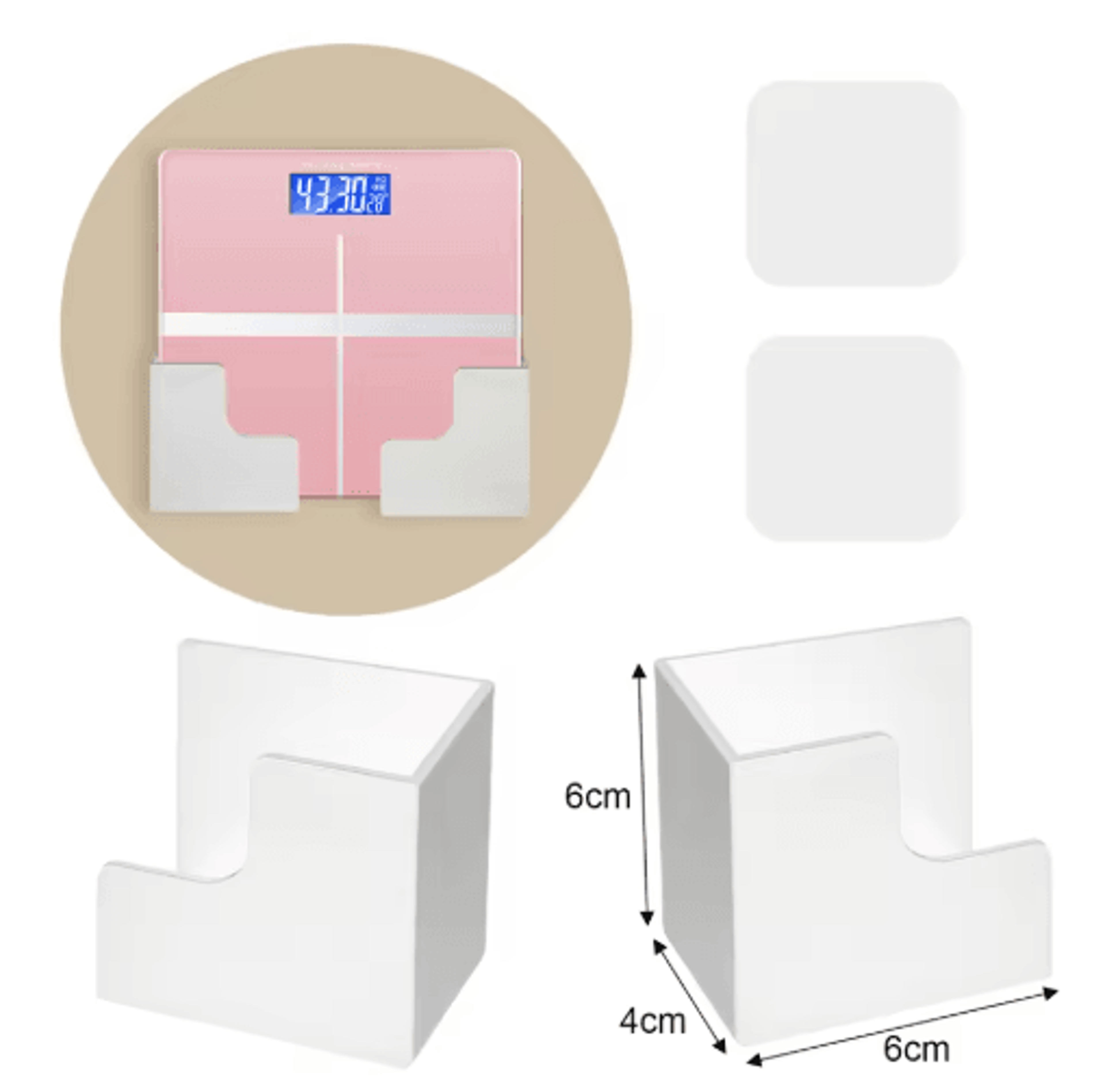 WallMounted Electronic Scale Storage Bracket  Adhesive Storage Hook  Home Organizer 110 PCS 1