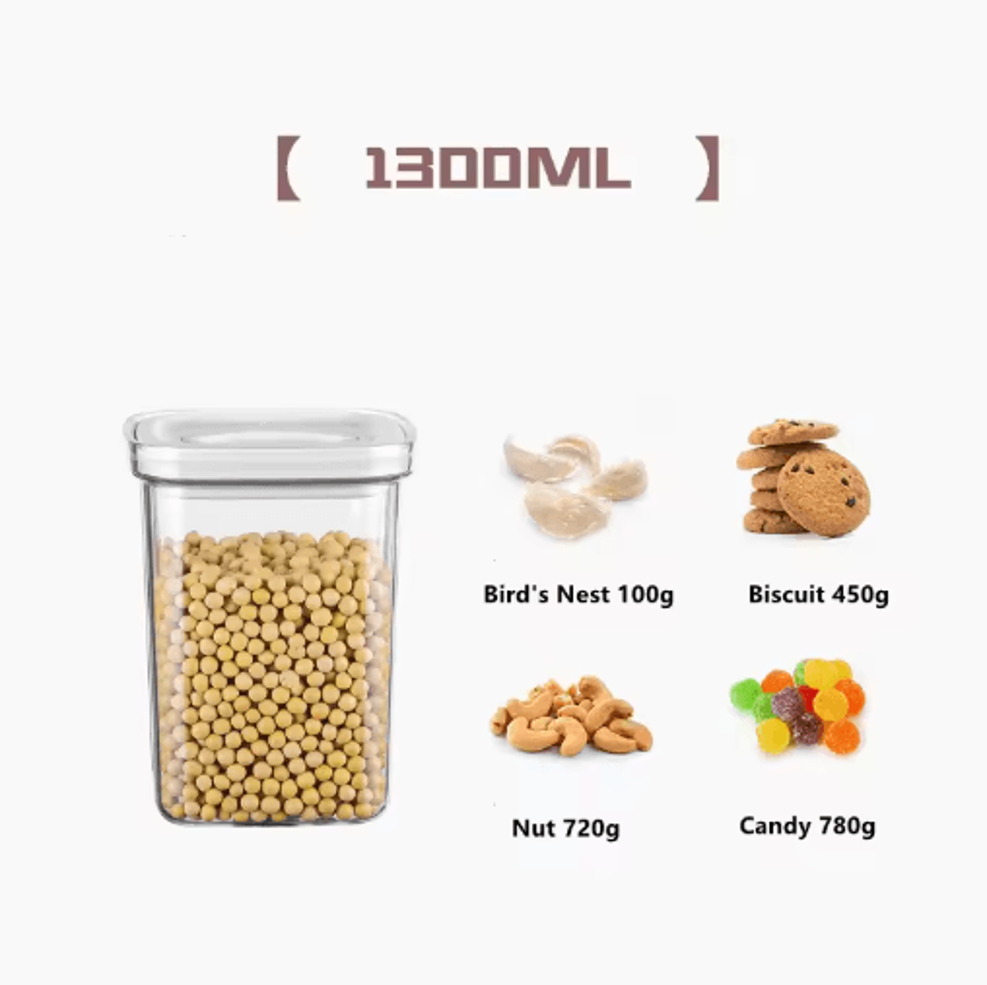 Rotating Lid Airtight Food Storage Jar  Stackable Transparent Grain  Pantry Organizer 2