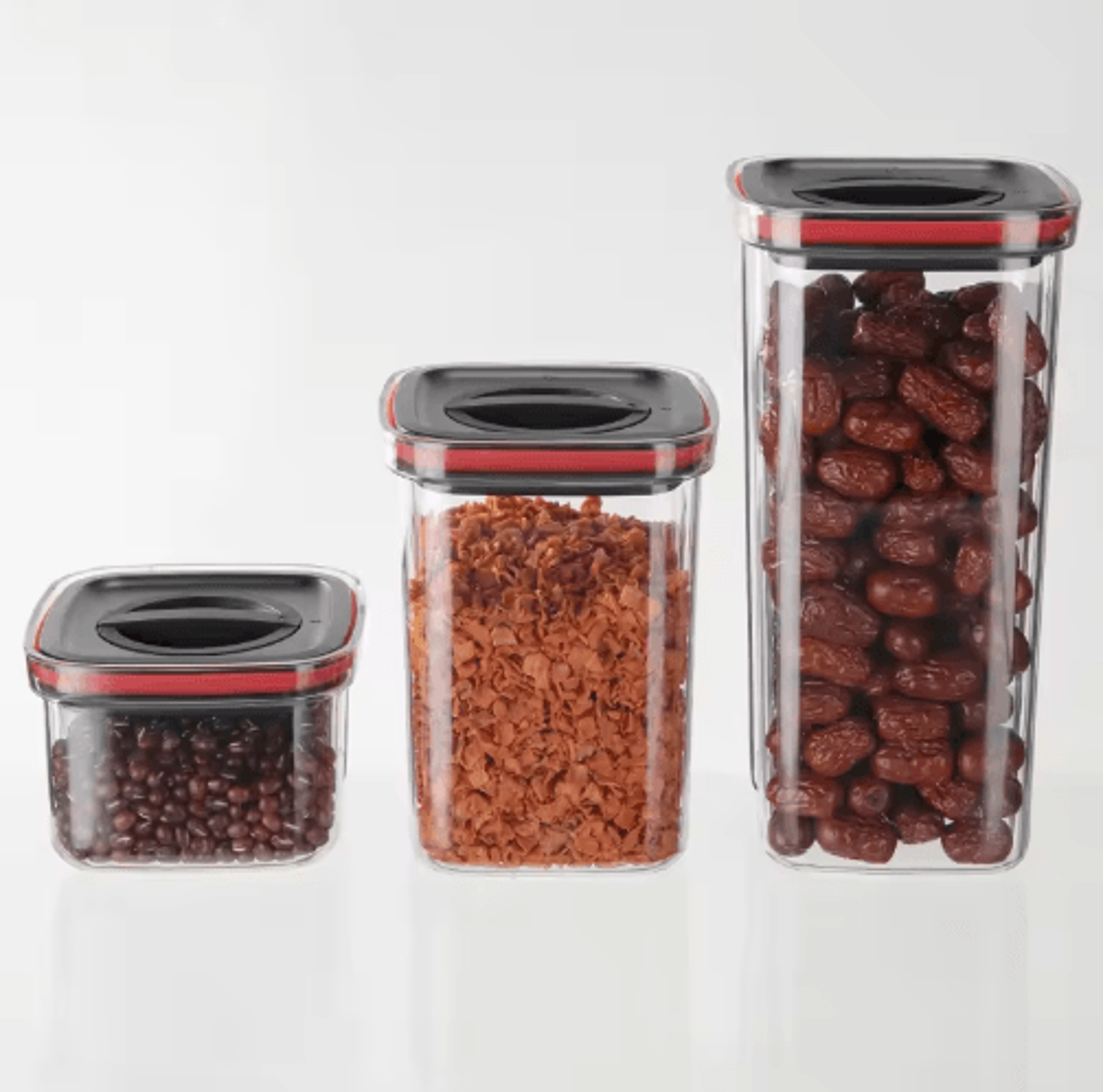 Rotating Lid Airtight Food Storage Jar  Stackable Transparent Grain  Pantry Organizer 7