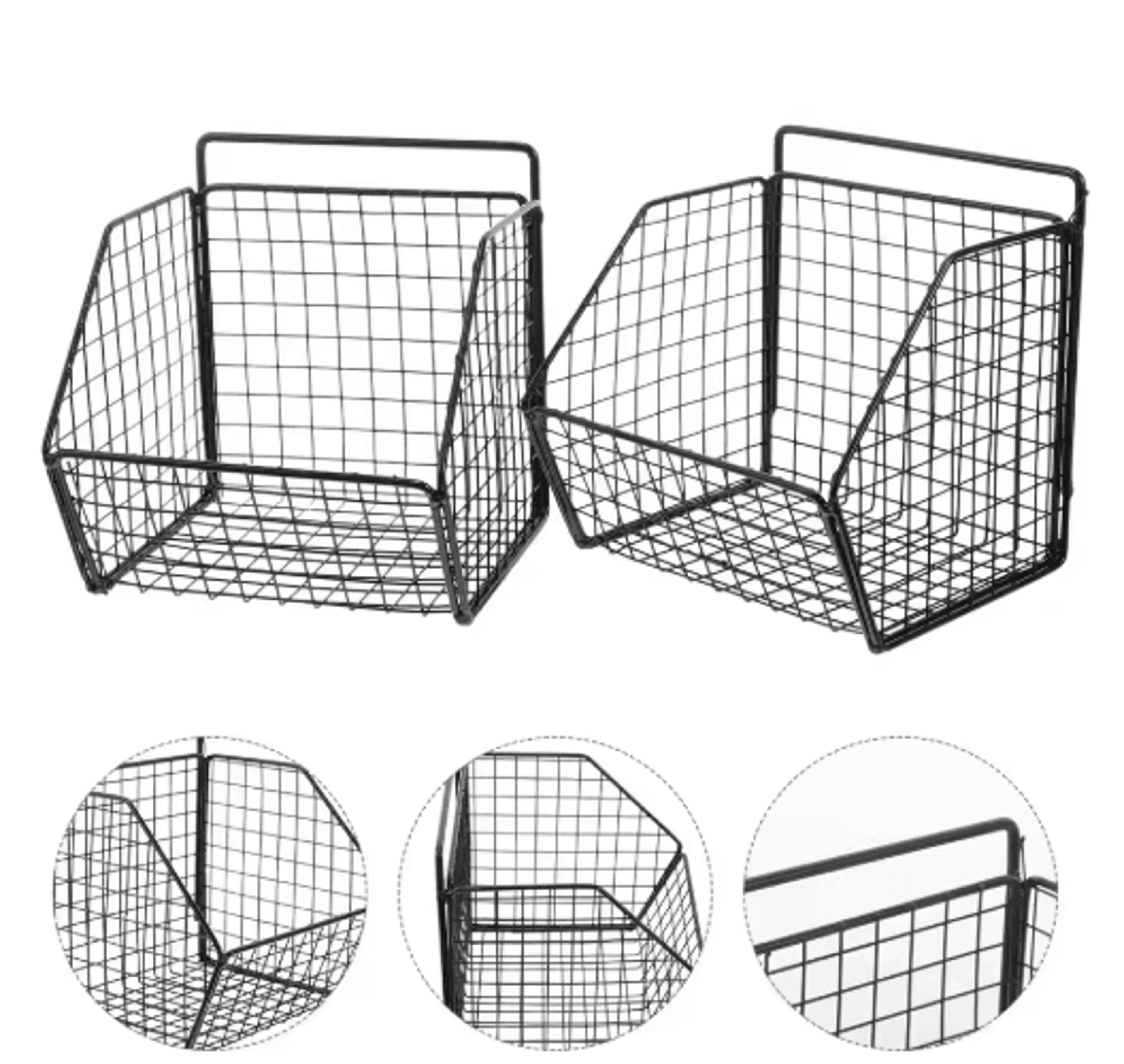 Wall Mounted DoubleLayer Metal Storage Basket  Carbon Steel Kitchen  Vegetable Organizer Rack 2