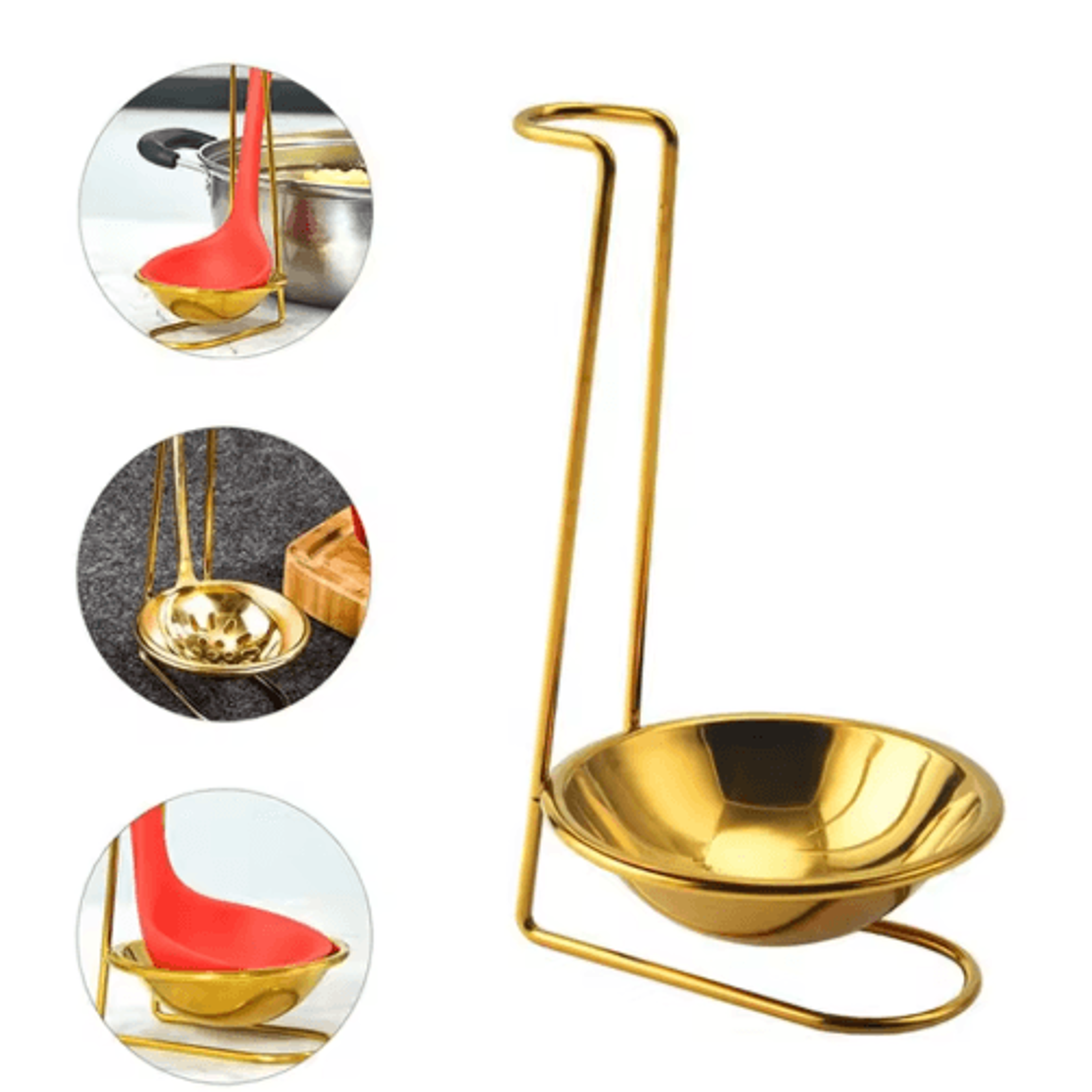 Vertical Ladle  Spoon Rest Stand  SingleDouble Kitchen Utensil Holder For Countertops 9