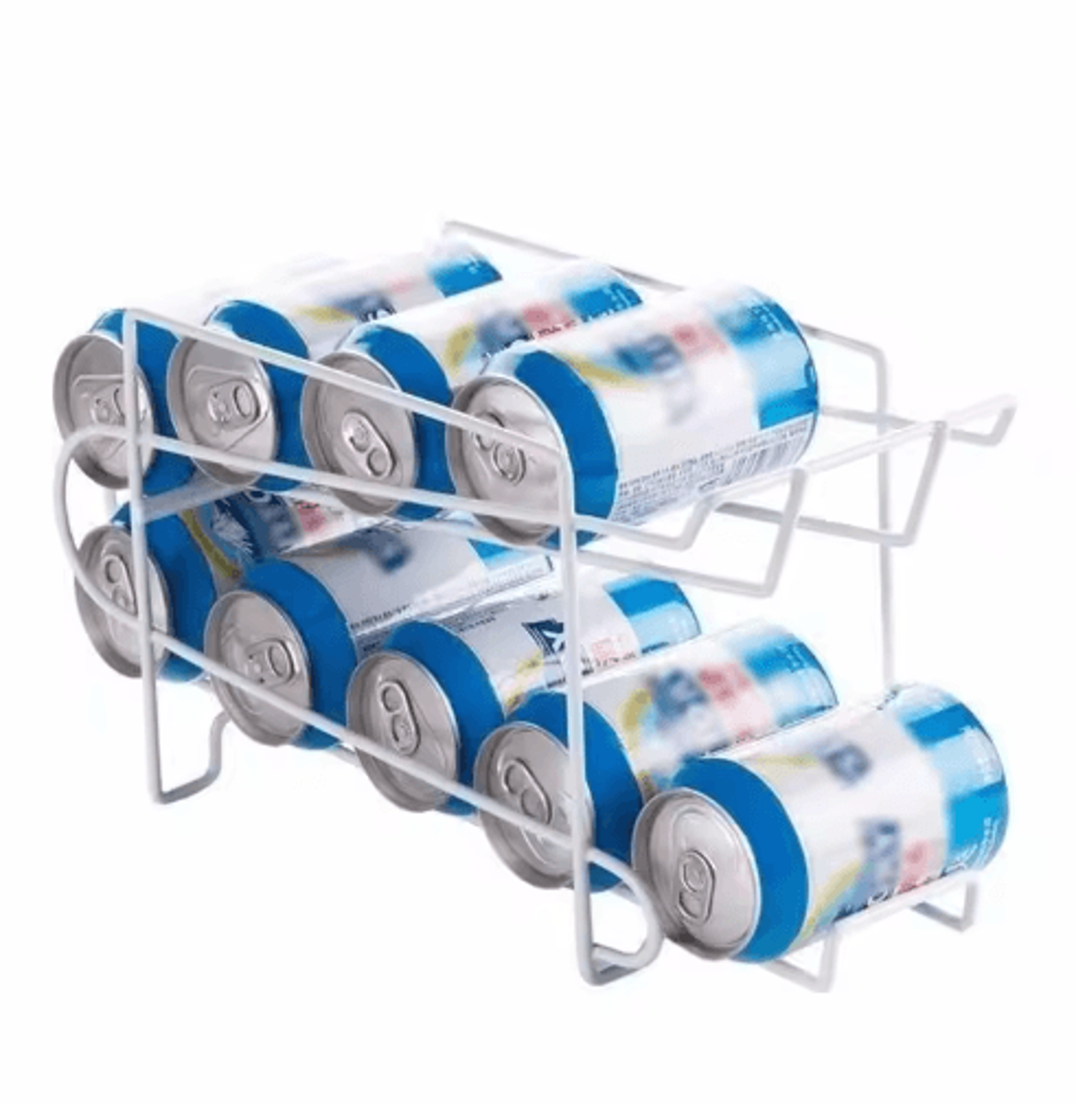 DoubleLayer Rolling Soda Can Organizer Iron Beverage Storage Rack For Cola Beer  Canned Drinks 2