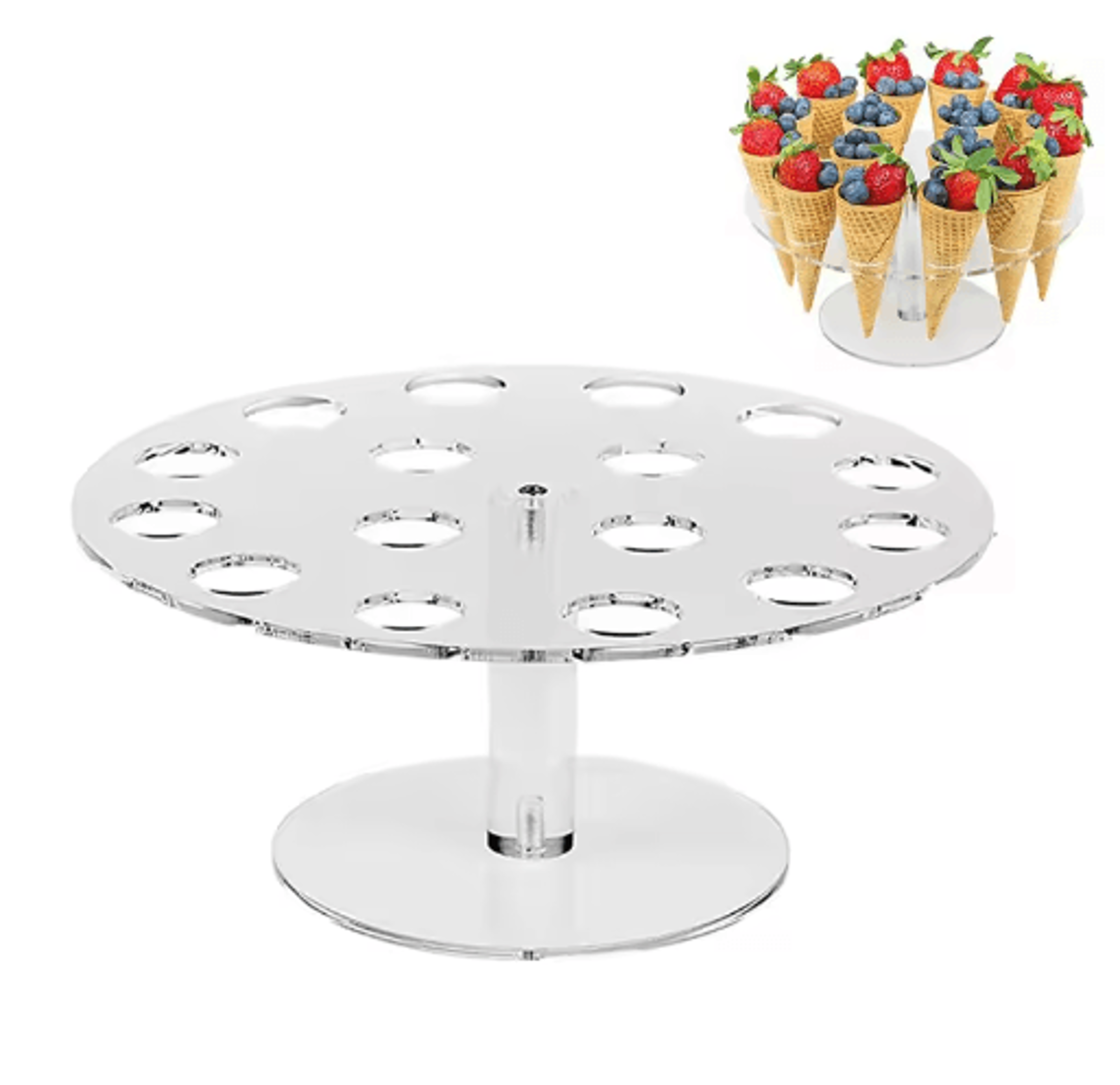 Acrylic Ice Cream Cone Stand Transparent Dessert Display Rack With 4616 Holes For Parties  Events 6