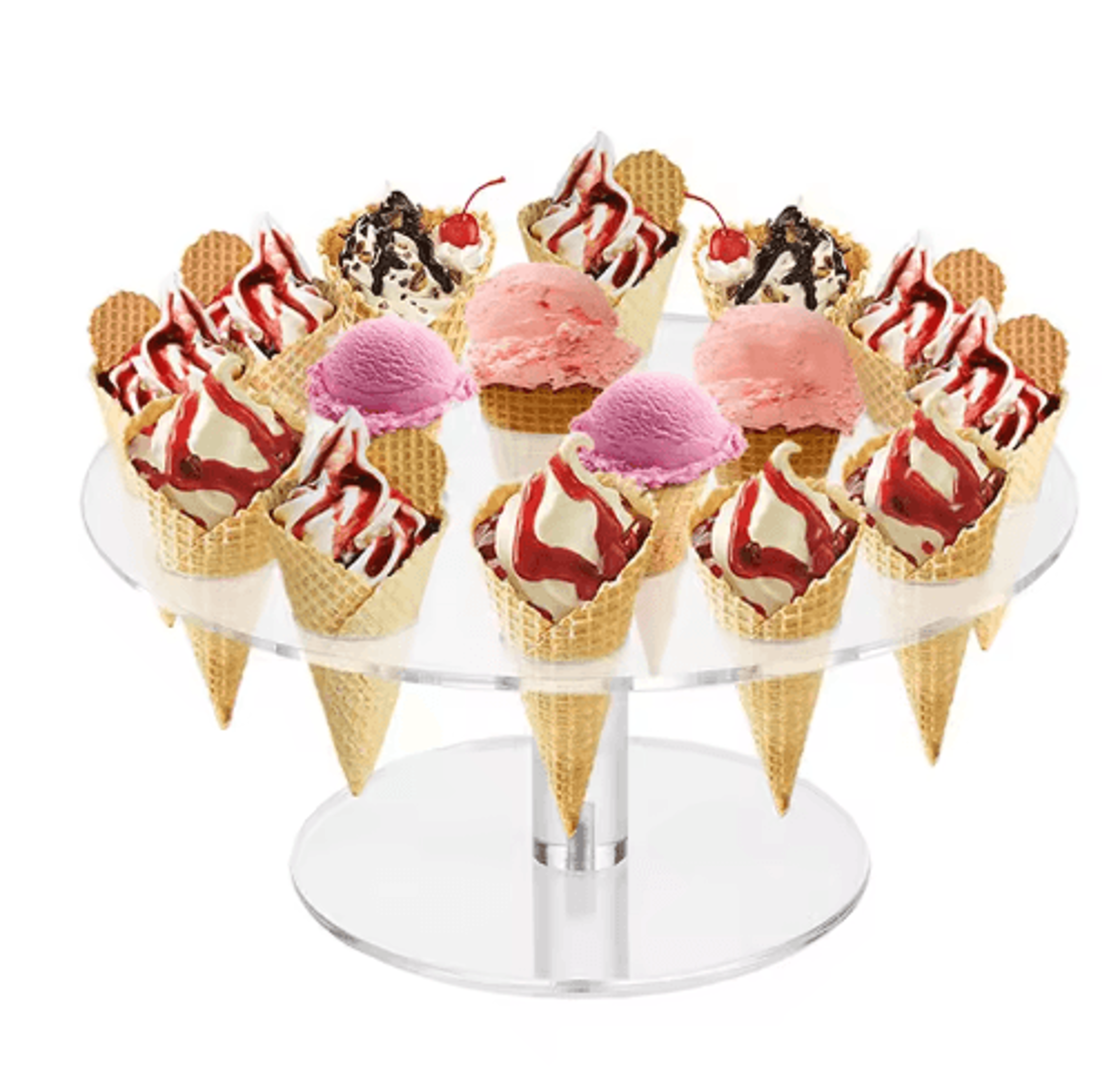 Acrylic Ice Cream Cone Stand Transparent Dessert Display Rack With 4616 Holes For Parties  Events 7