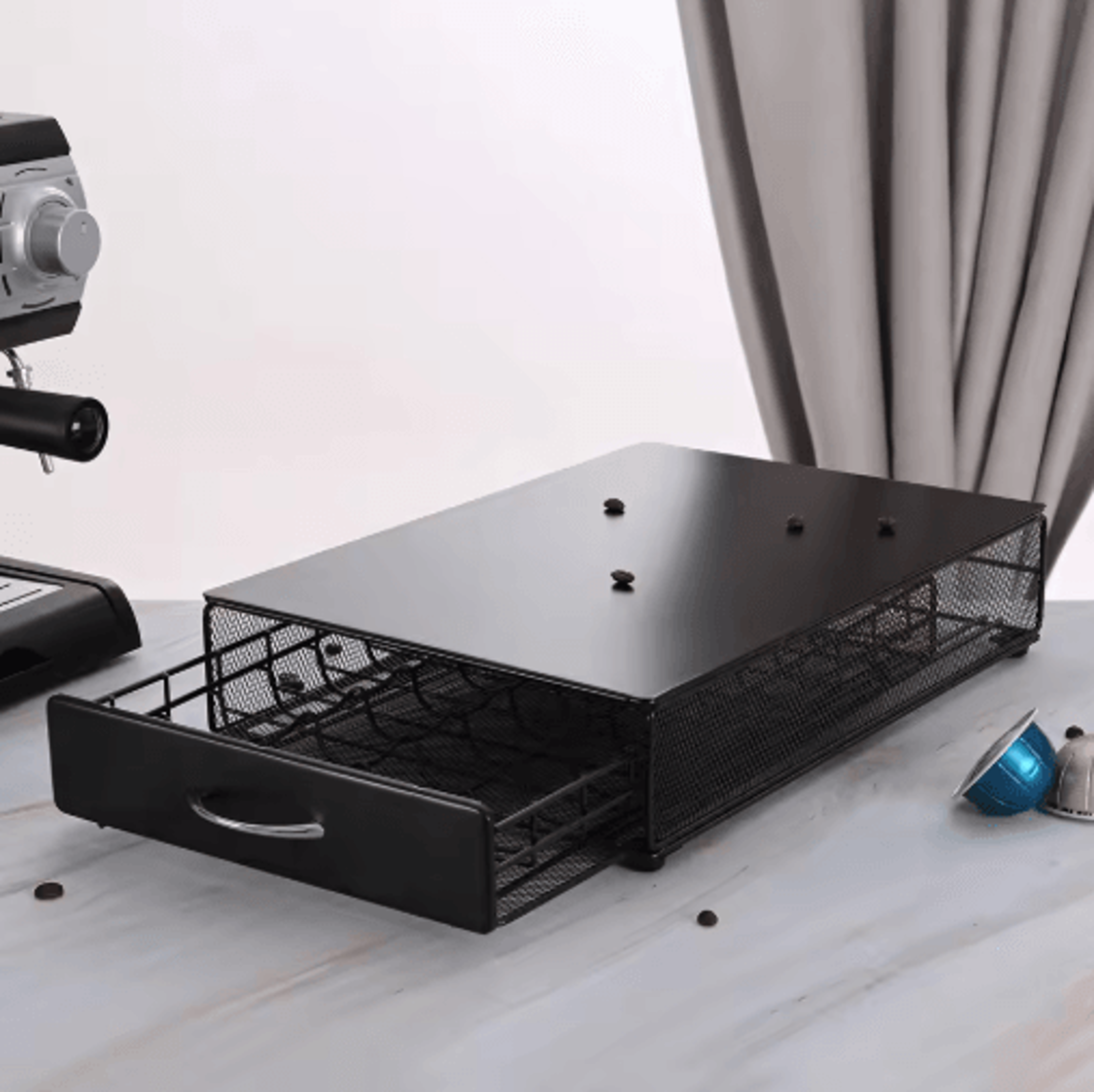 Vertuo Coffee Pod Storage Drawer  Metal Capsule Organizer With 40Pod Capacity 0