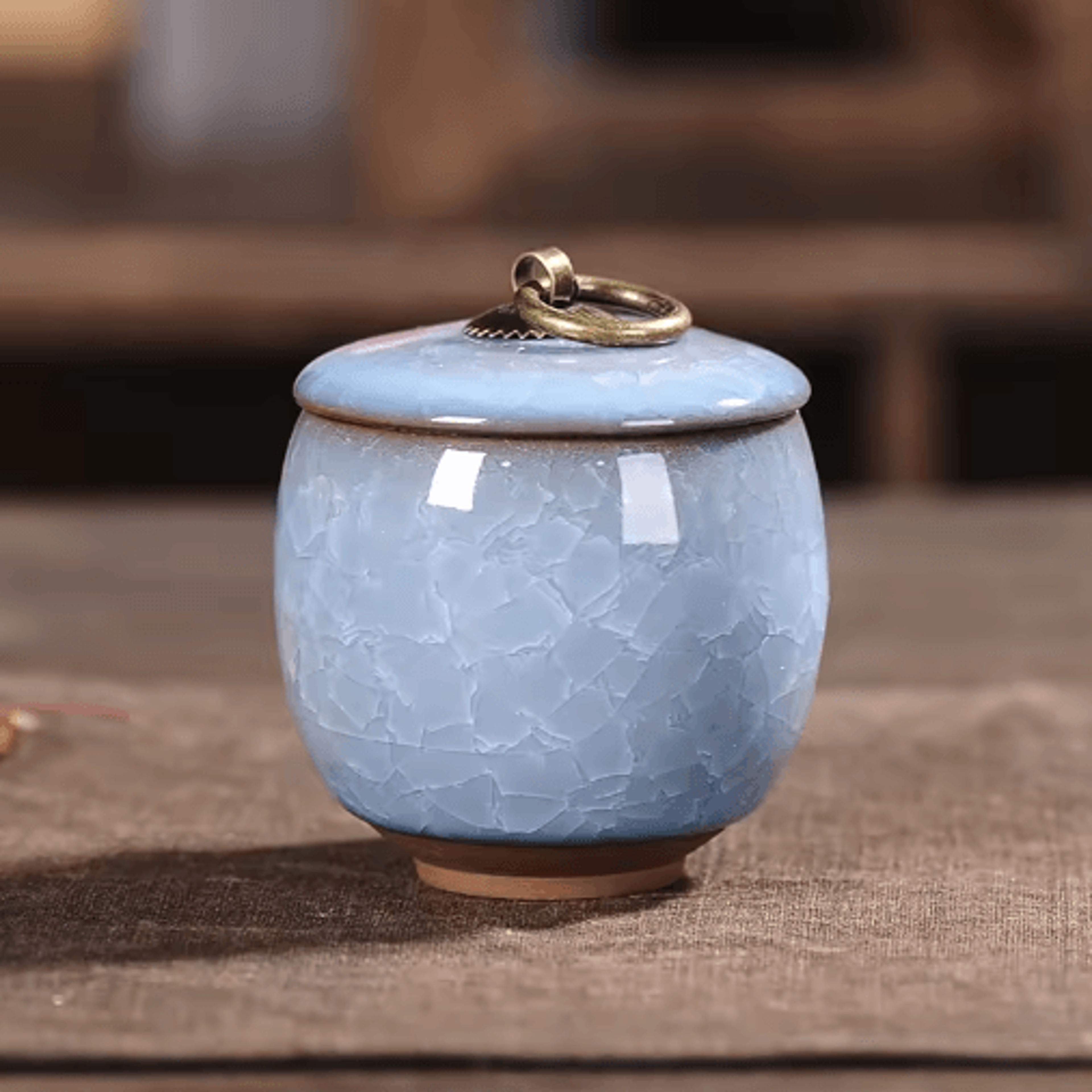Mini Ceramic Tea Coffee  Sugar Storage Jar  Decorative Kitchen Canister For Fresh Food Storage 9