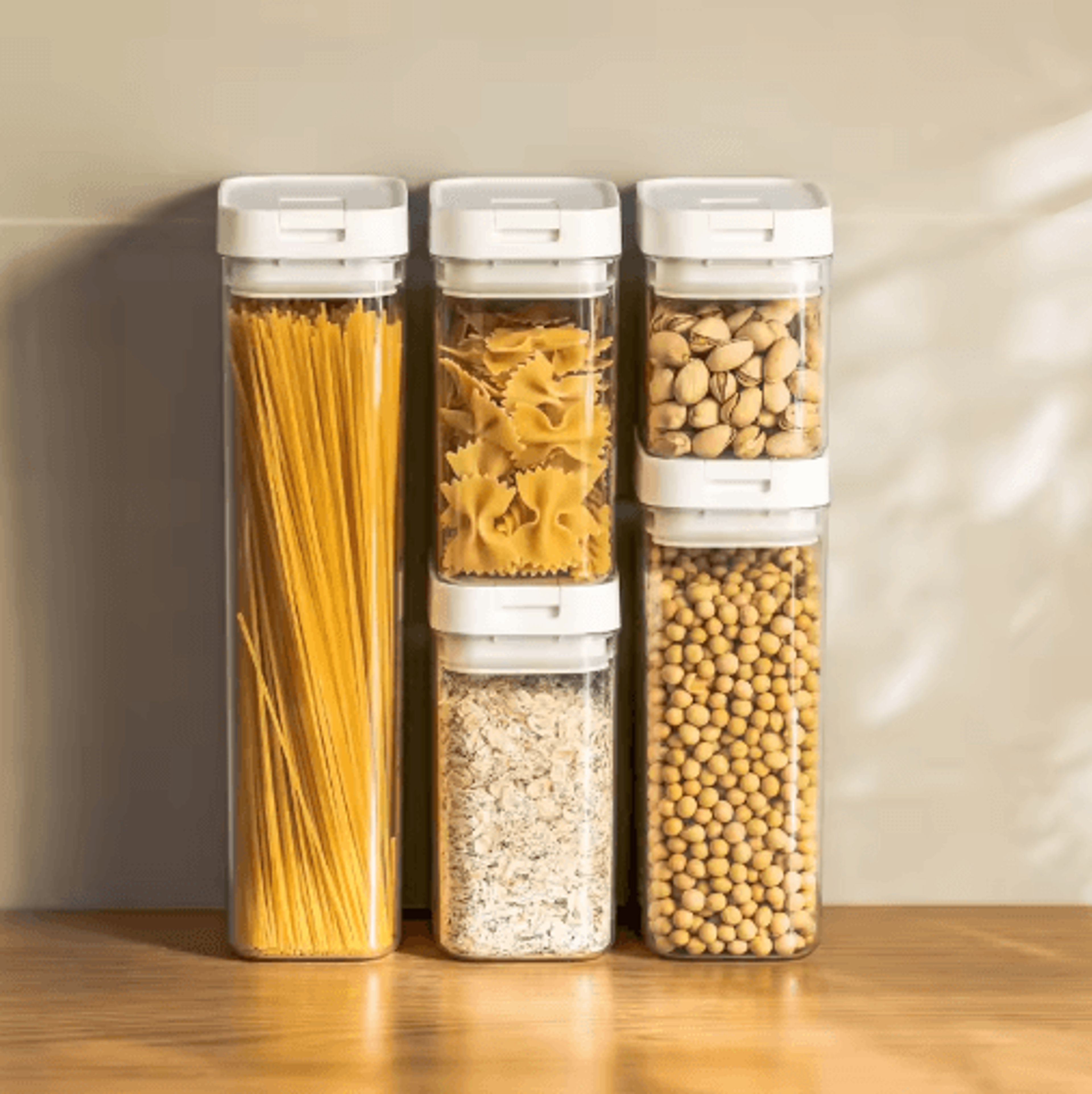 Transparent Pasta Storage Container  Airtight Spaghetti  Grain Storage Jar With MoistureProof Lid 0