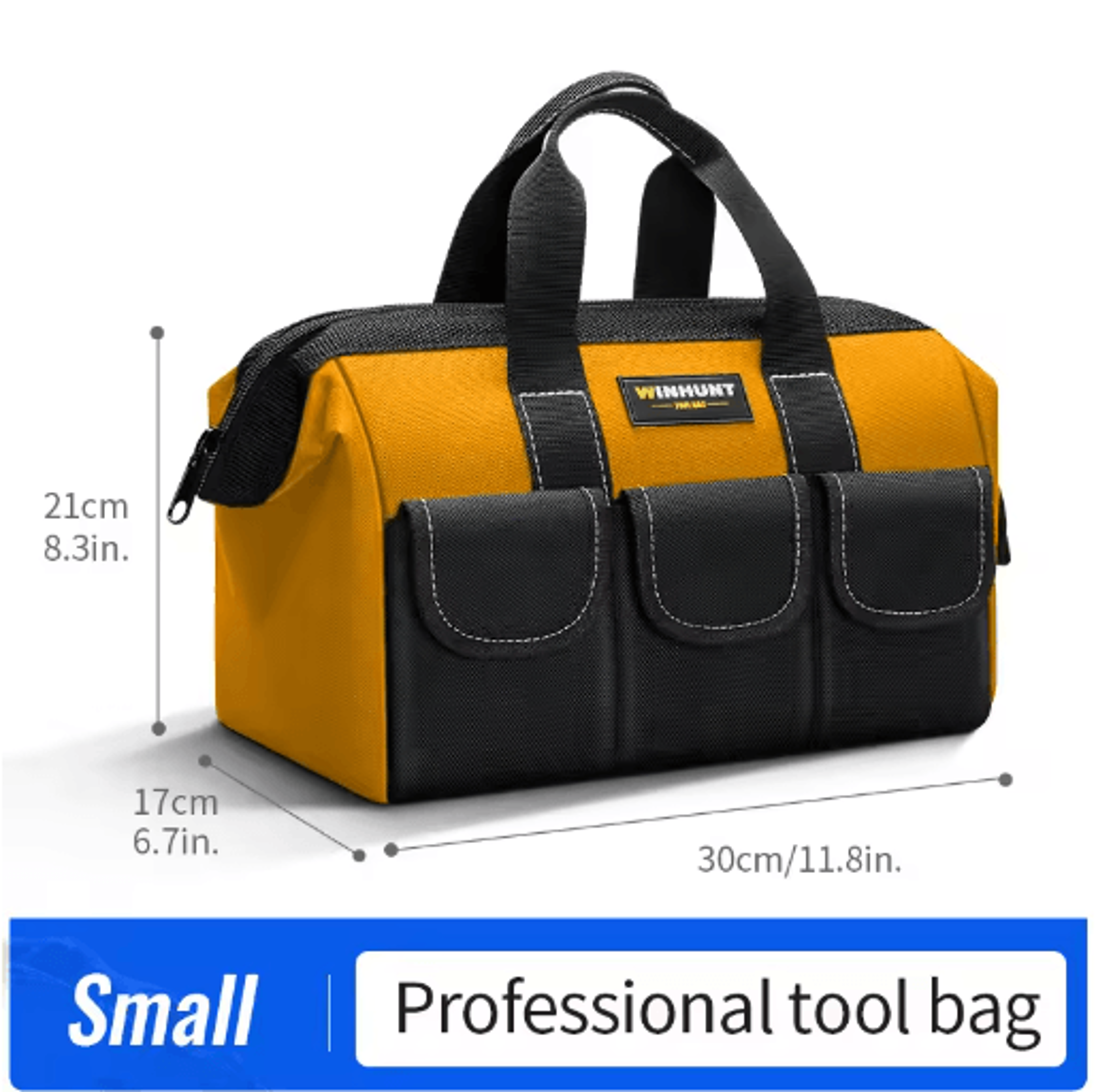 Heavy Duty Wide Mouth Tool Bag  Portable Tool Tote For Electricians Carpenters  Mechanics Yellow 2