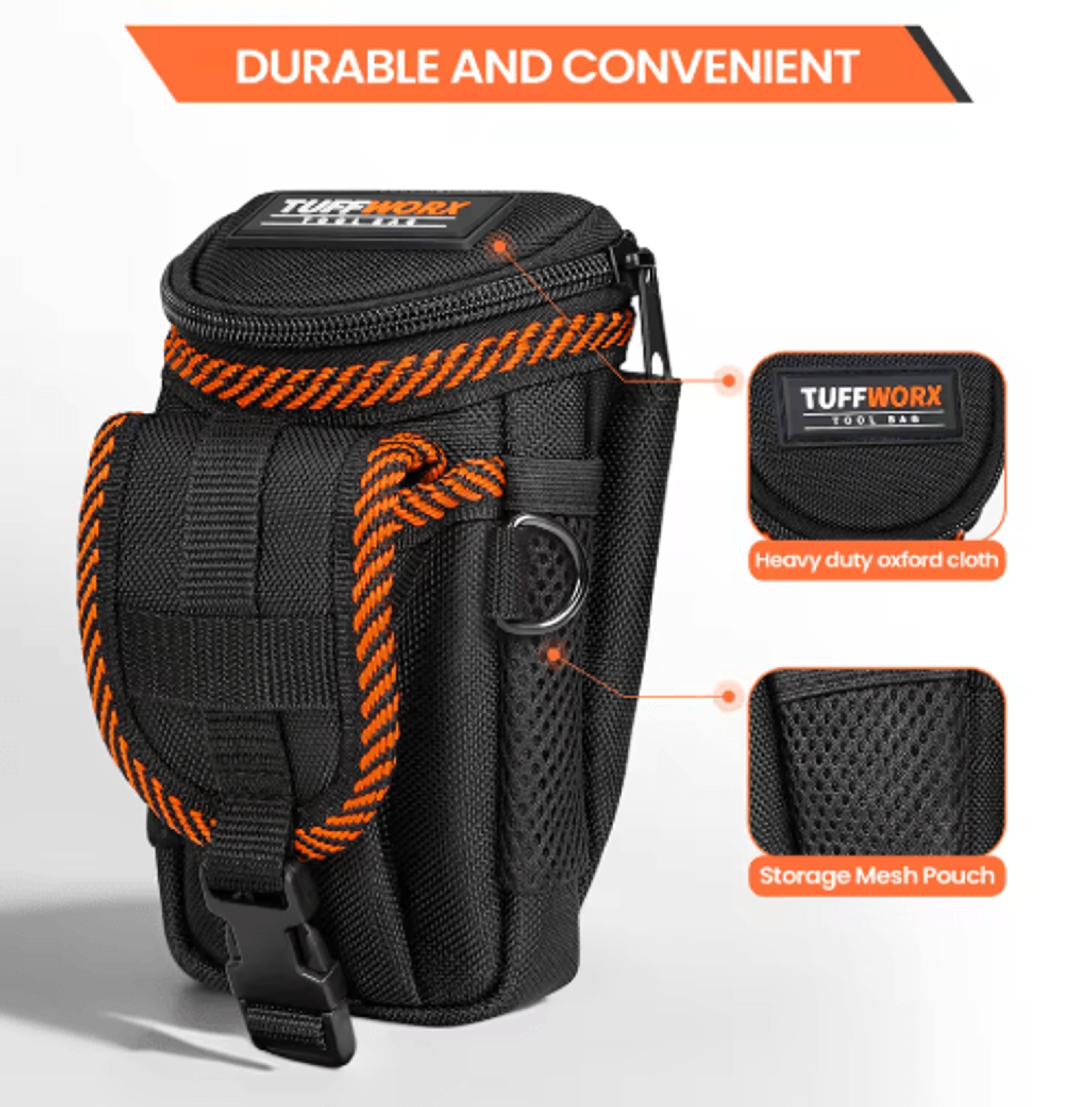 Small Tool Belt Pouch With Belt Clip  Compact Electrician Tool Organizer For Everyday Carry 2