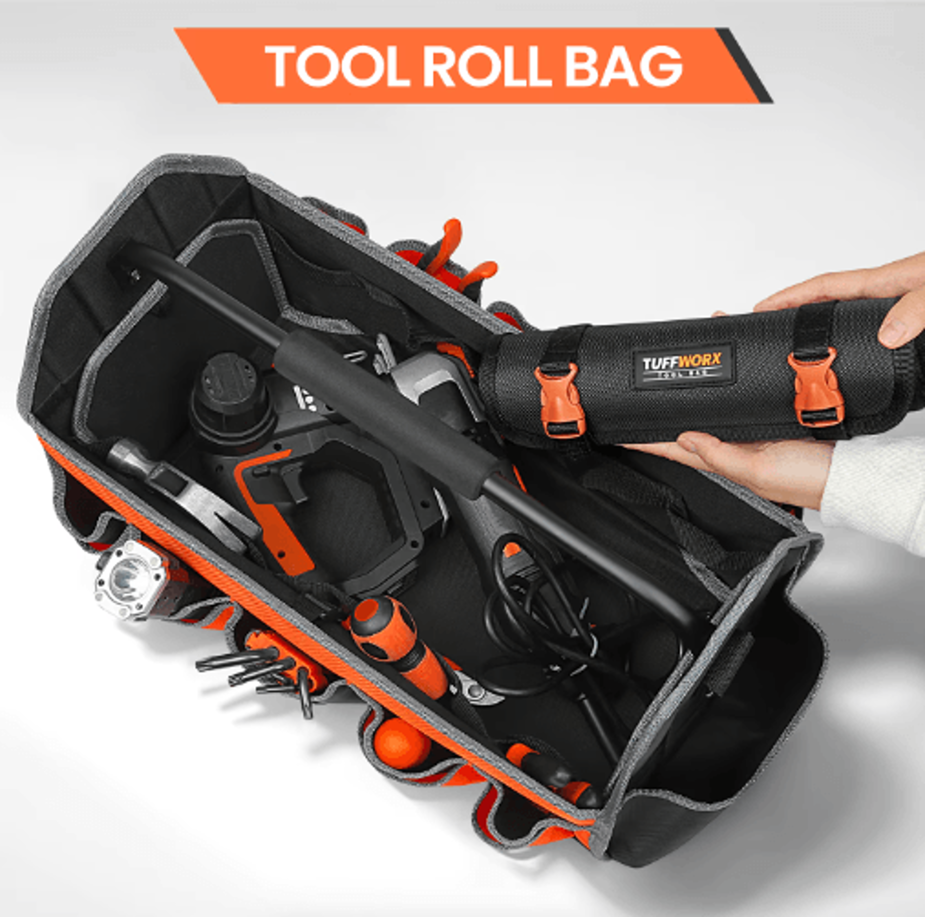 Heavy Duty Tool Roll Up Bag  Portable Foldable Tool Organizer For Mechanics DIY  Fathers Day Gifts 5