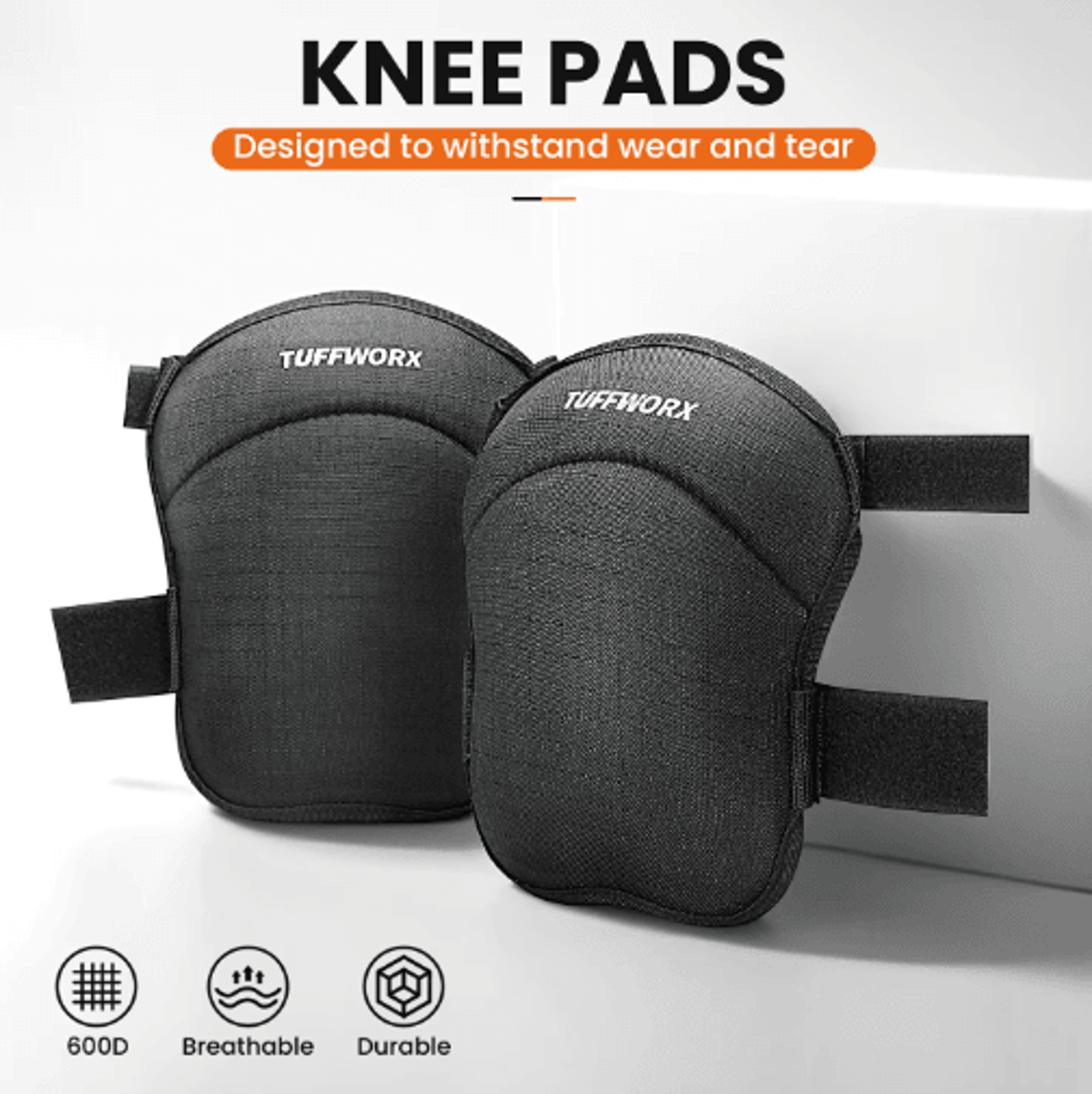 HeavyDuty Knee Pads With Adjustable Straps  Soft Protective Knee Pads For Gardening Flooring  Const 3