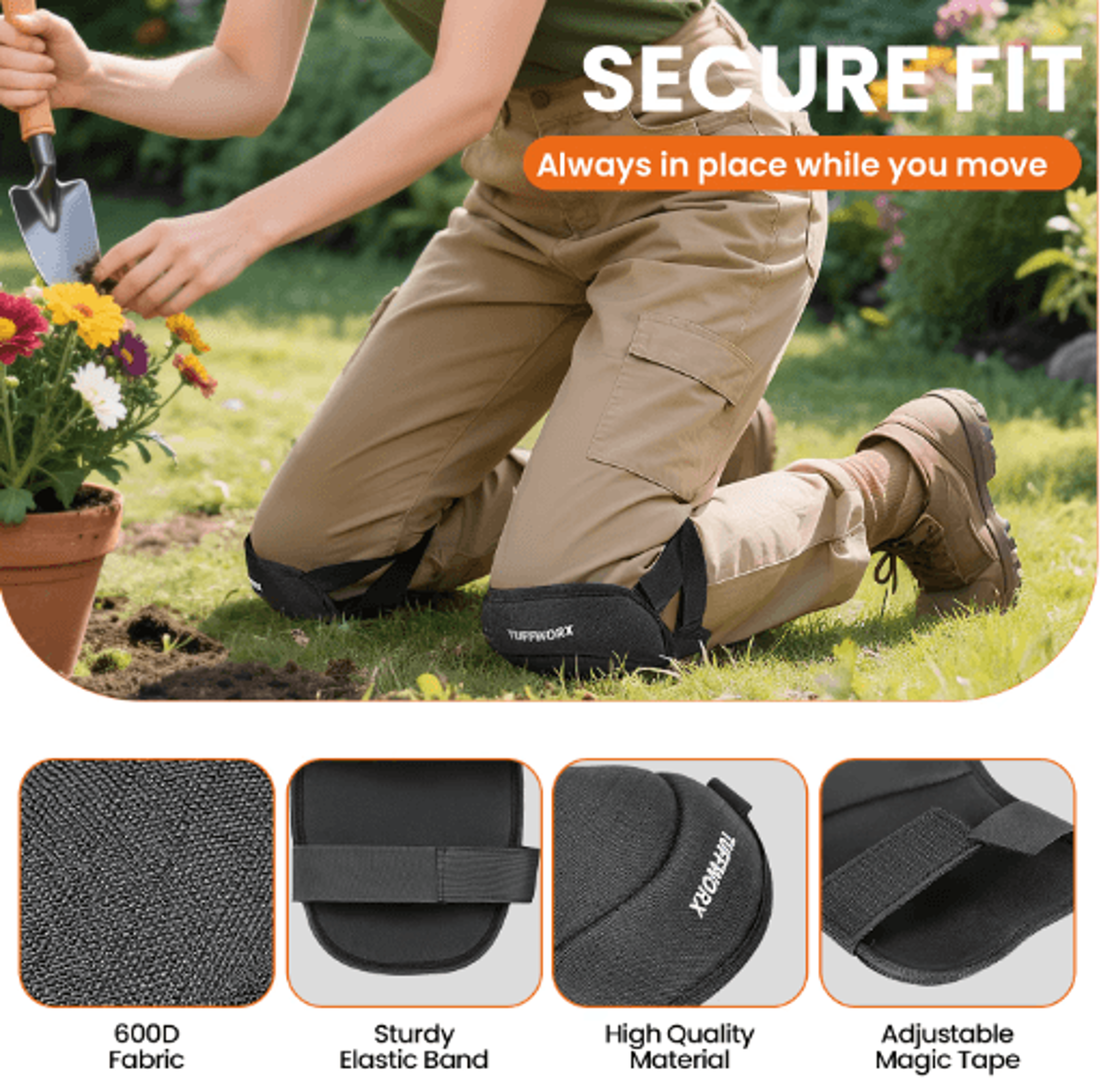 HeavyDuty Knee Pads With Adjustable Straps  Soft Protective Knee Pads For Gardening Flooring  Const 4