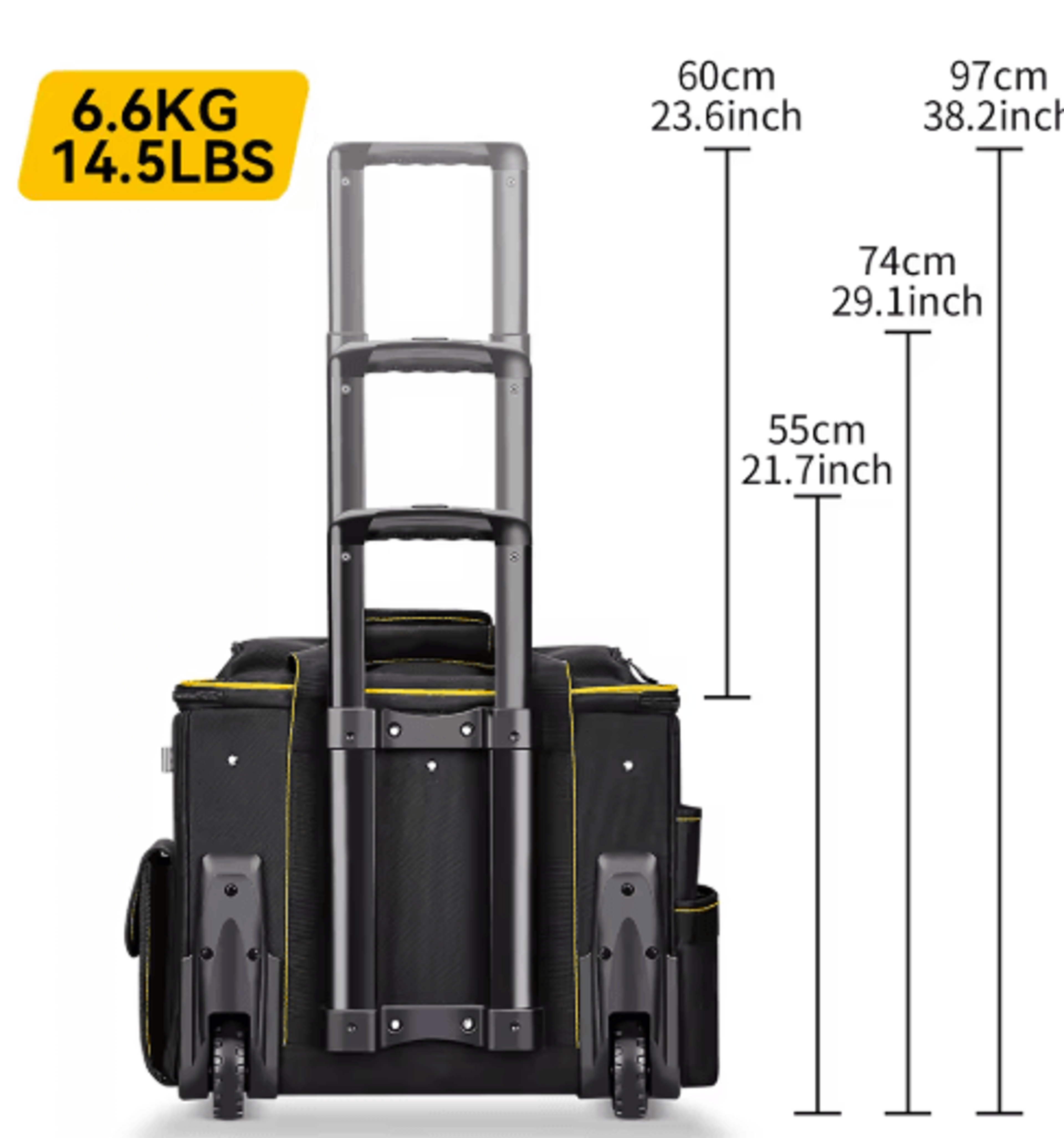 WINHUNT Rolling Tool Bag With Wheels  Telescoping Handle  HeavyDuty Rolling Tool Storage For Contra 6