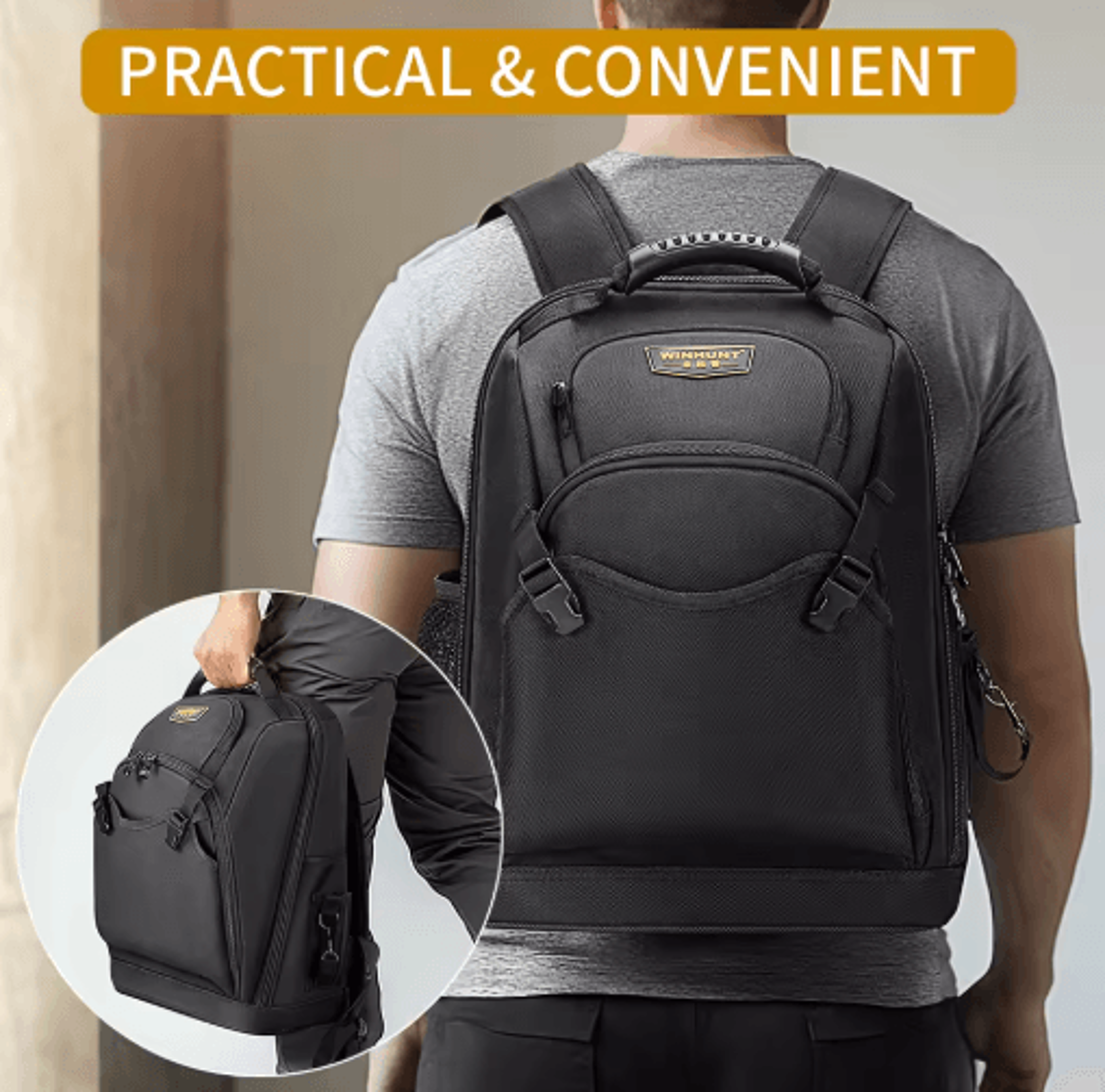 WINHUNT HeavyDuty Tool Bag  MultiFunctional Shoulder Tool Bag With Padded Strap  WearResistant Desi 5