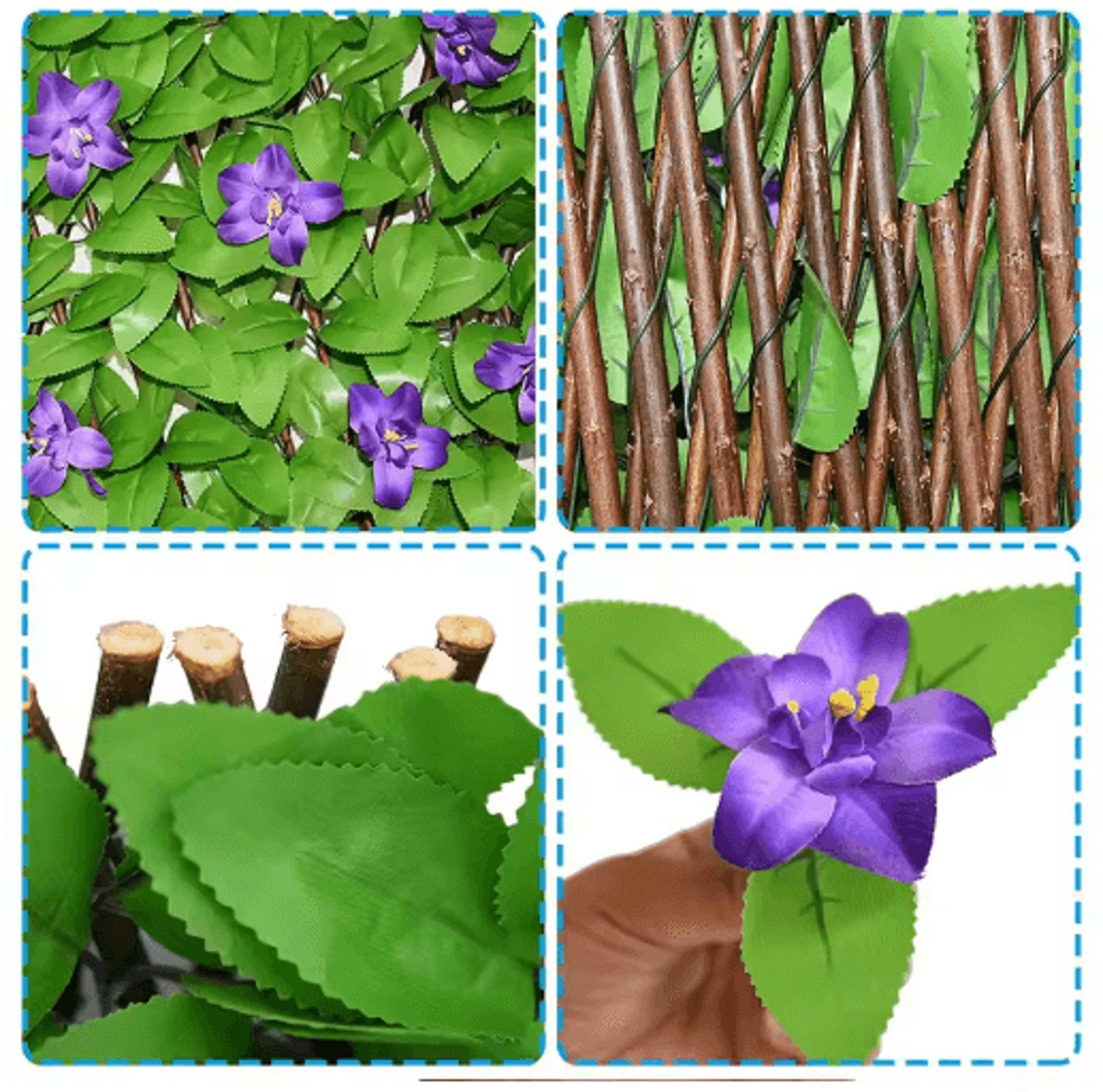 1PC Expandable Privacy Screen  Artificial Ivy Fence For Balcony Garden  Outdoor Wall Decor 6