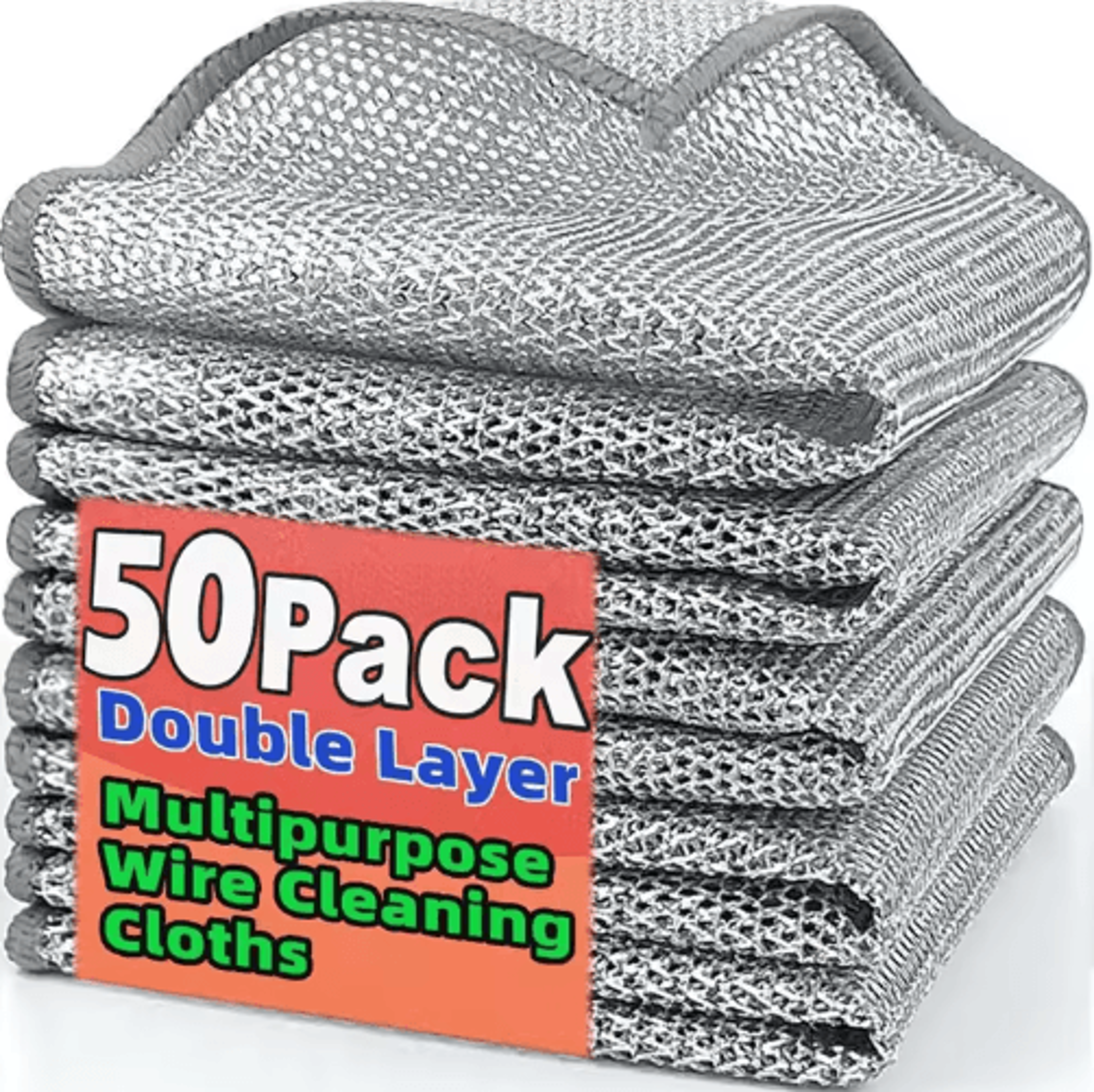 150PCS Magic Dishcloth Thickened Microfiber Cleaning Cloth With Silver Wire For Kitchen Cleaning 0