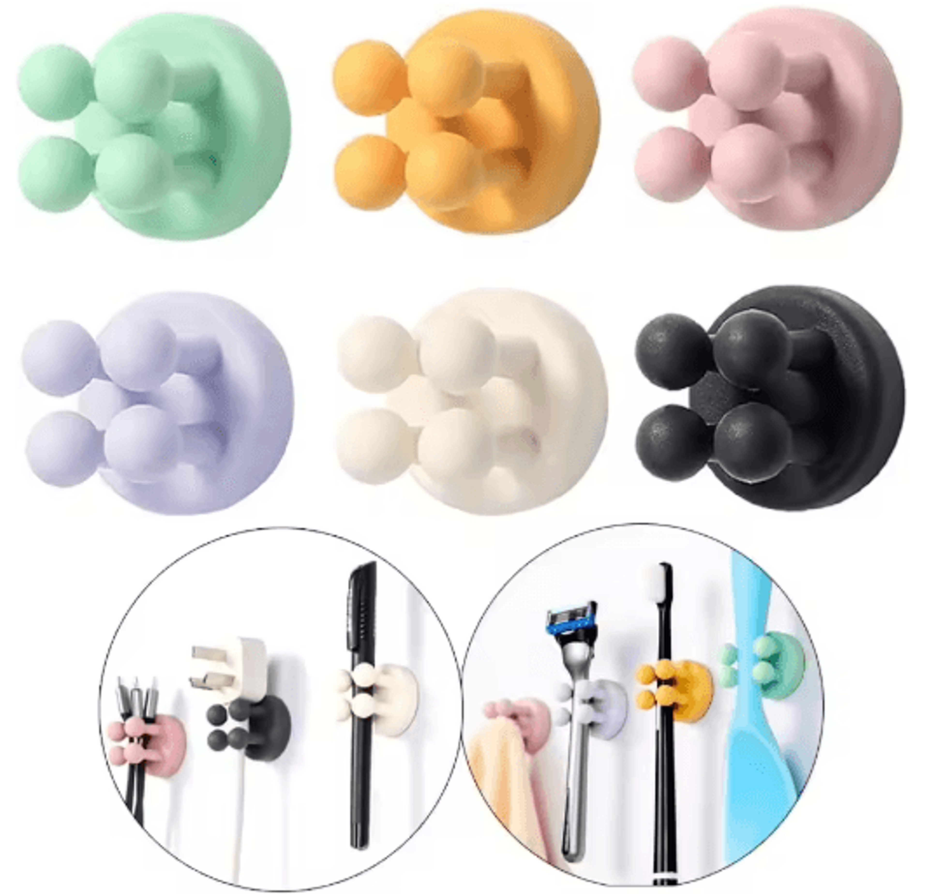 Silicone SelfAdhesive Toothbrush Holder  Waterproof MultiFunction Wall Hook For Bathroom Organizati 16