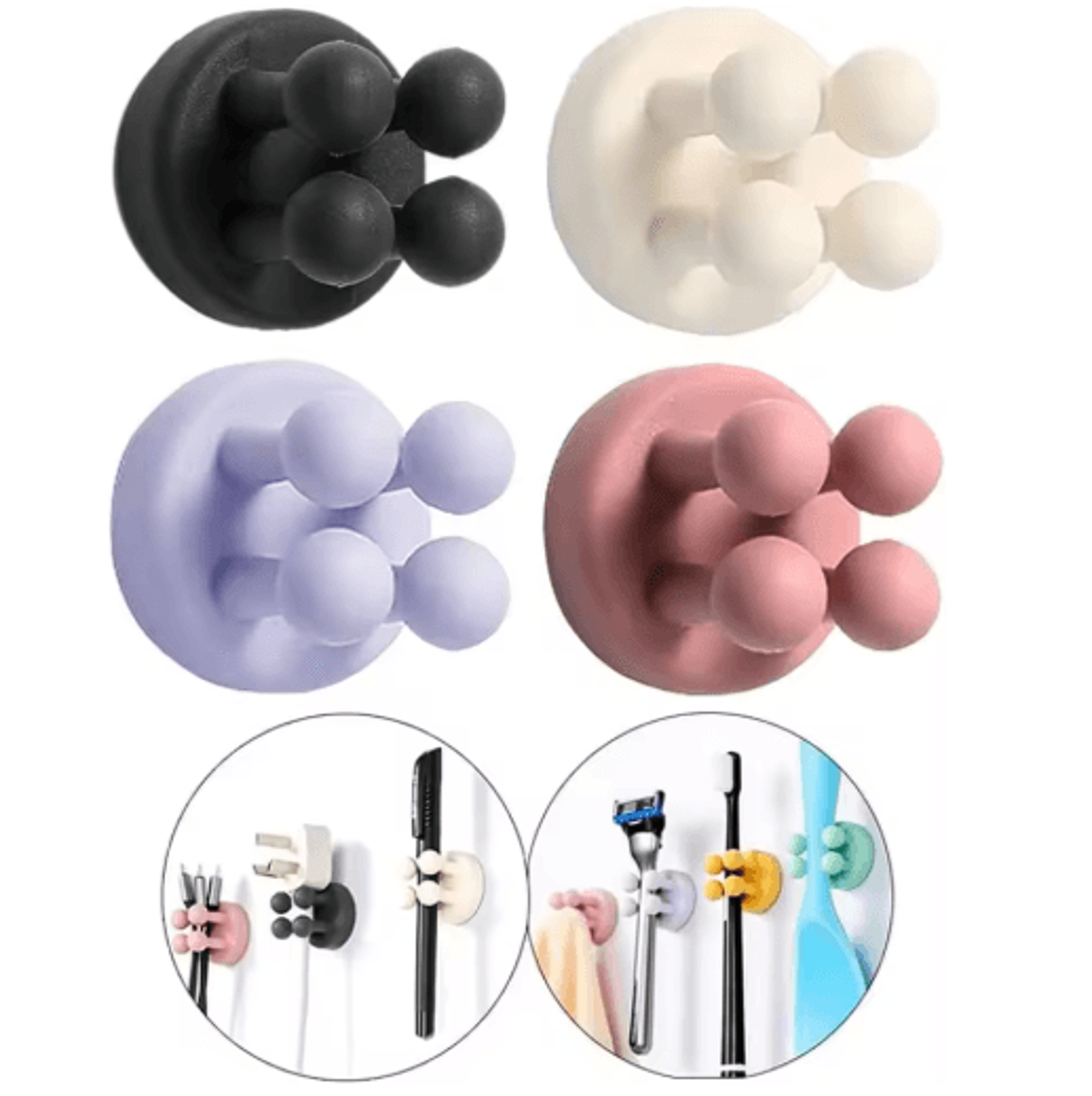 Silicone SelfAdhesive Toothbrush Holder  Waterproof MultiFunction Wall Hook For Bathroom Organizati 9