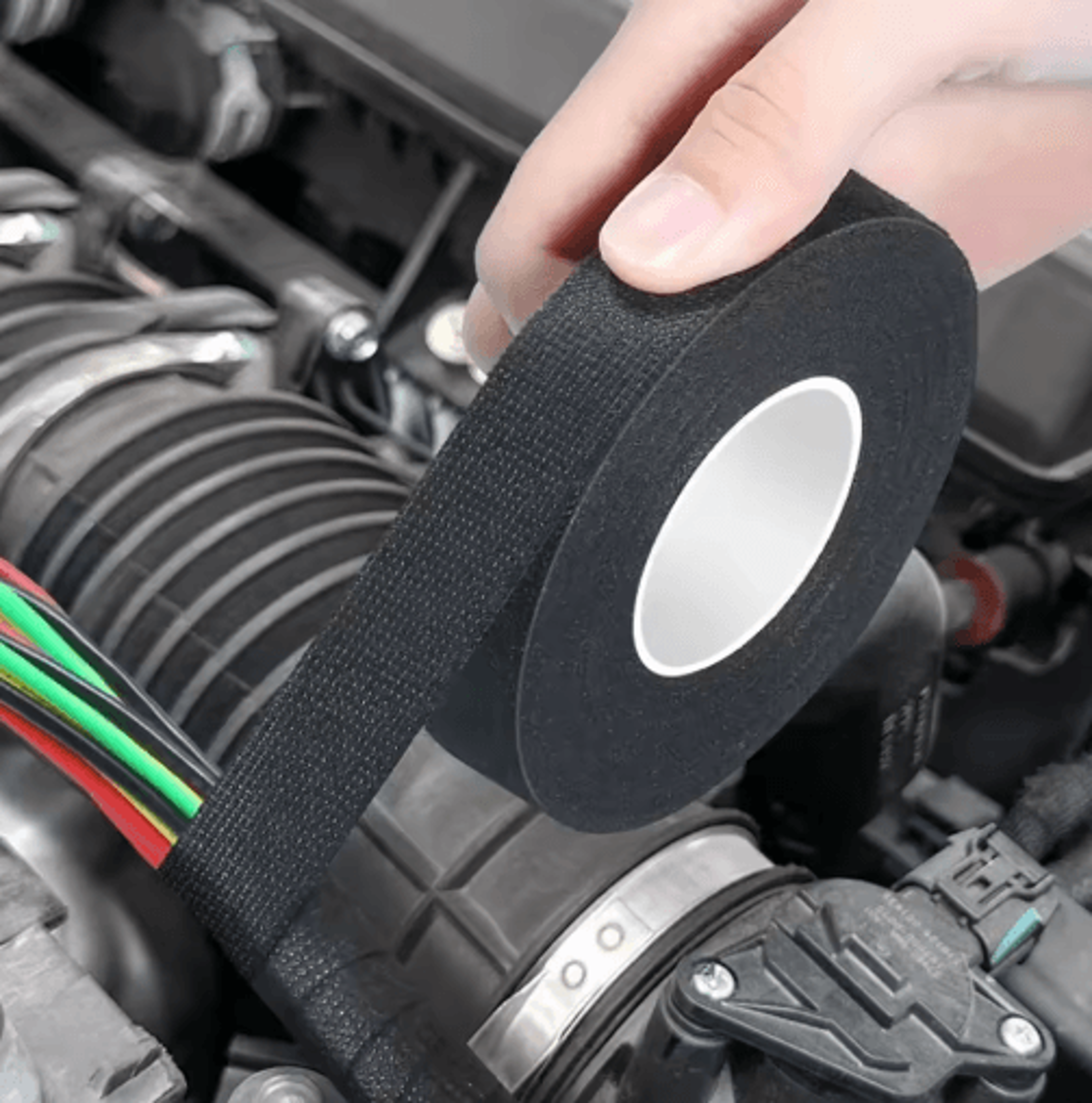Black Electrical Fabric Tape  HeatResistant Wire Harness Cloth Tape For Automotive  Cable Insulatio 4