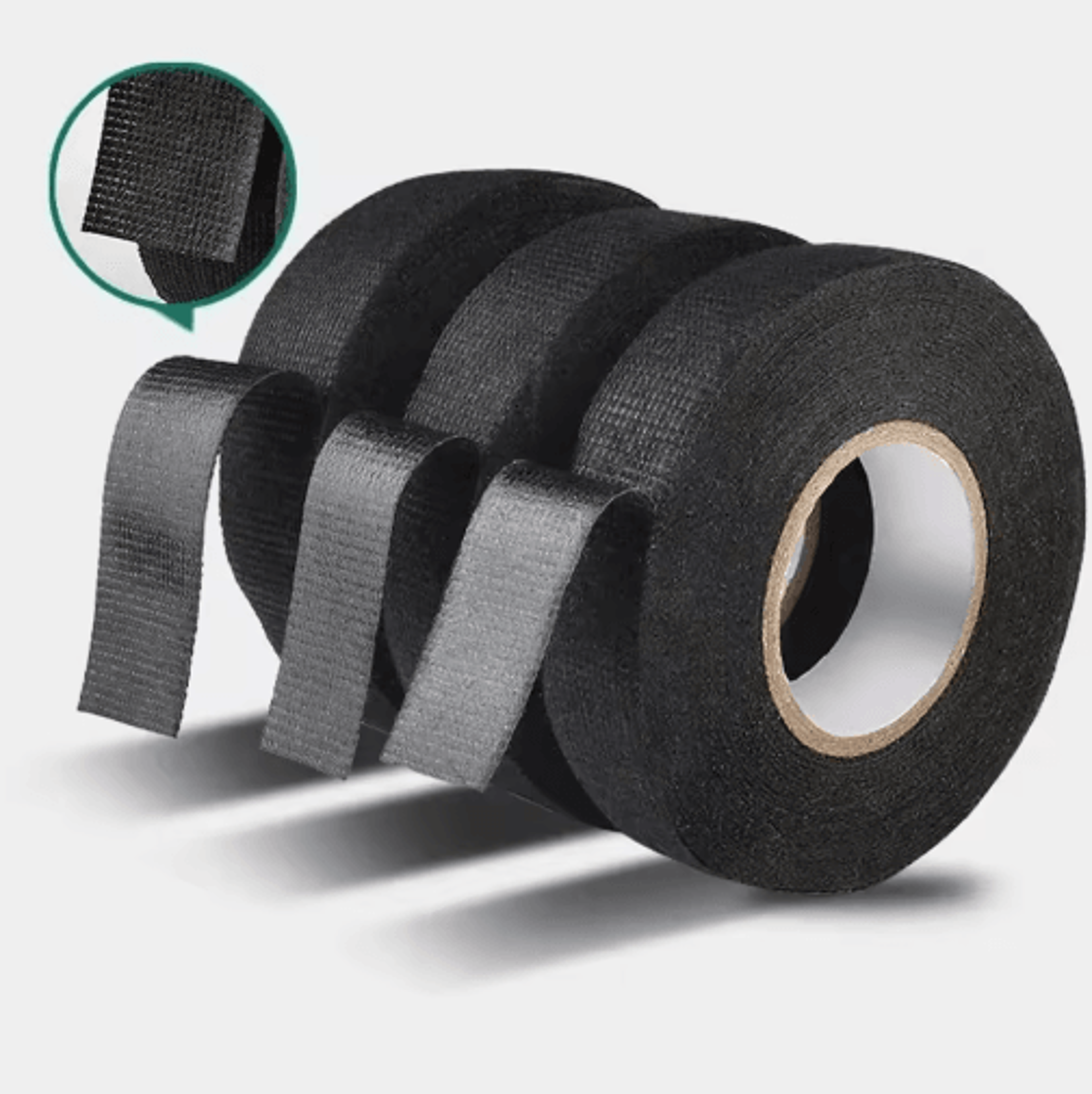 Black Electrical Fabric Tape  HeatResistant Wire Harness Cloth Tape For Automotive  Cable Insulatio 5