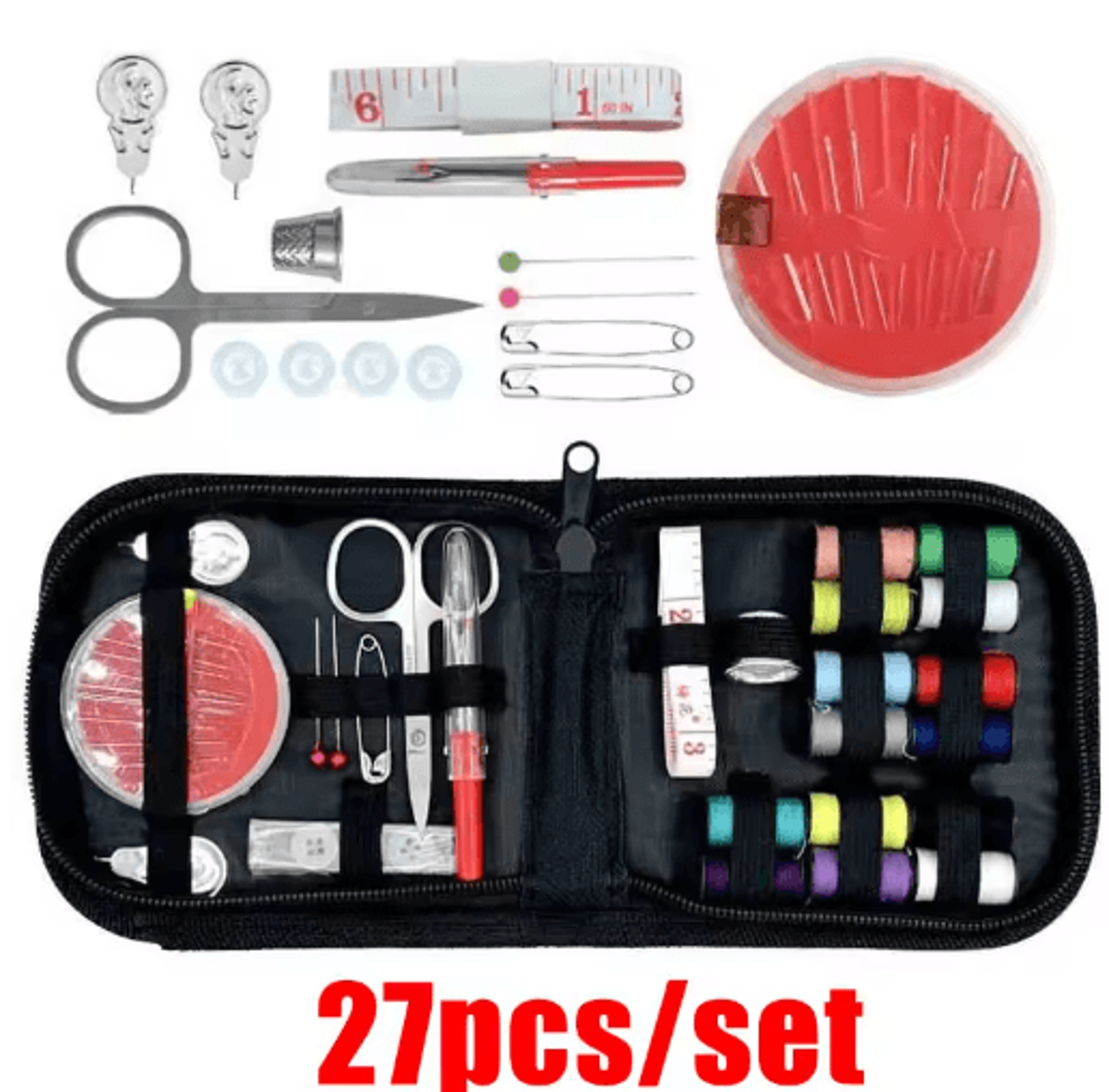 Portable Sewing Kit With Case  Complete Sewing Supplies For Home Travel  Emergency Repairs 3